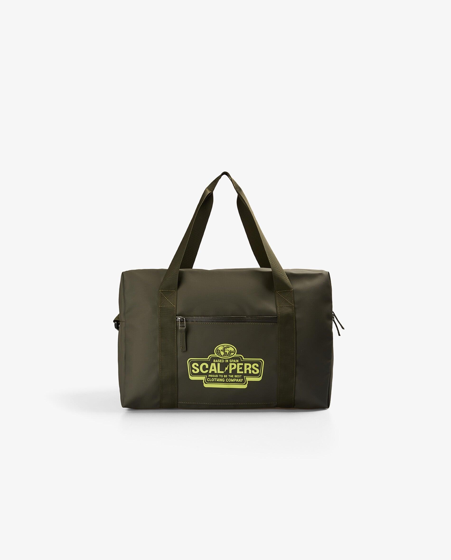 Bolsa de niño de viaje con cierre de cremallera y dibujo frontal - Scalpers - Kaki Kaki-1