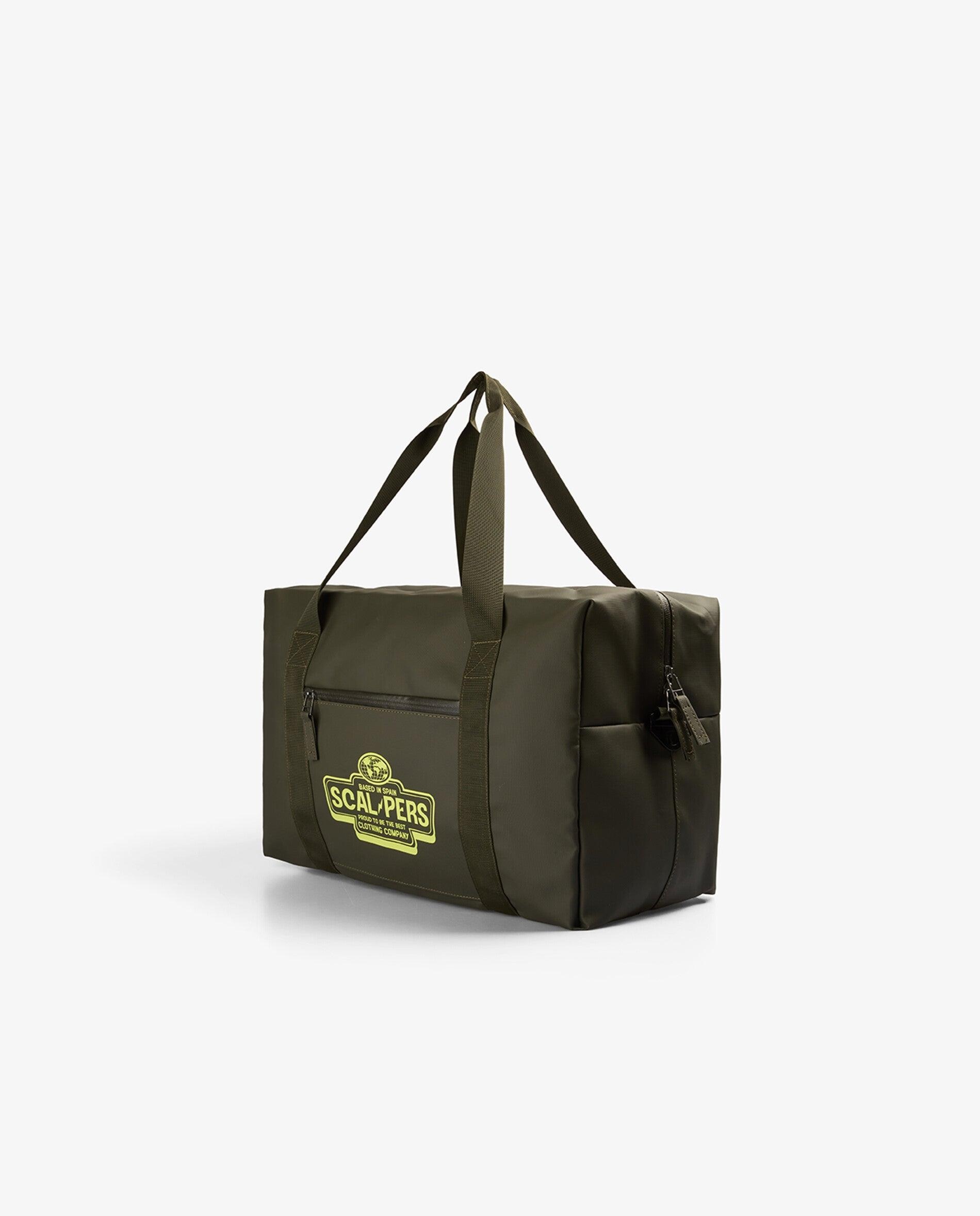 Bolsa de niño de viaje con cierre de cremallera y dibujo frontal - Scalpers - Kaki Kaki-4