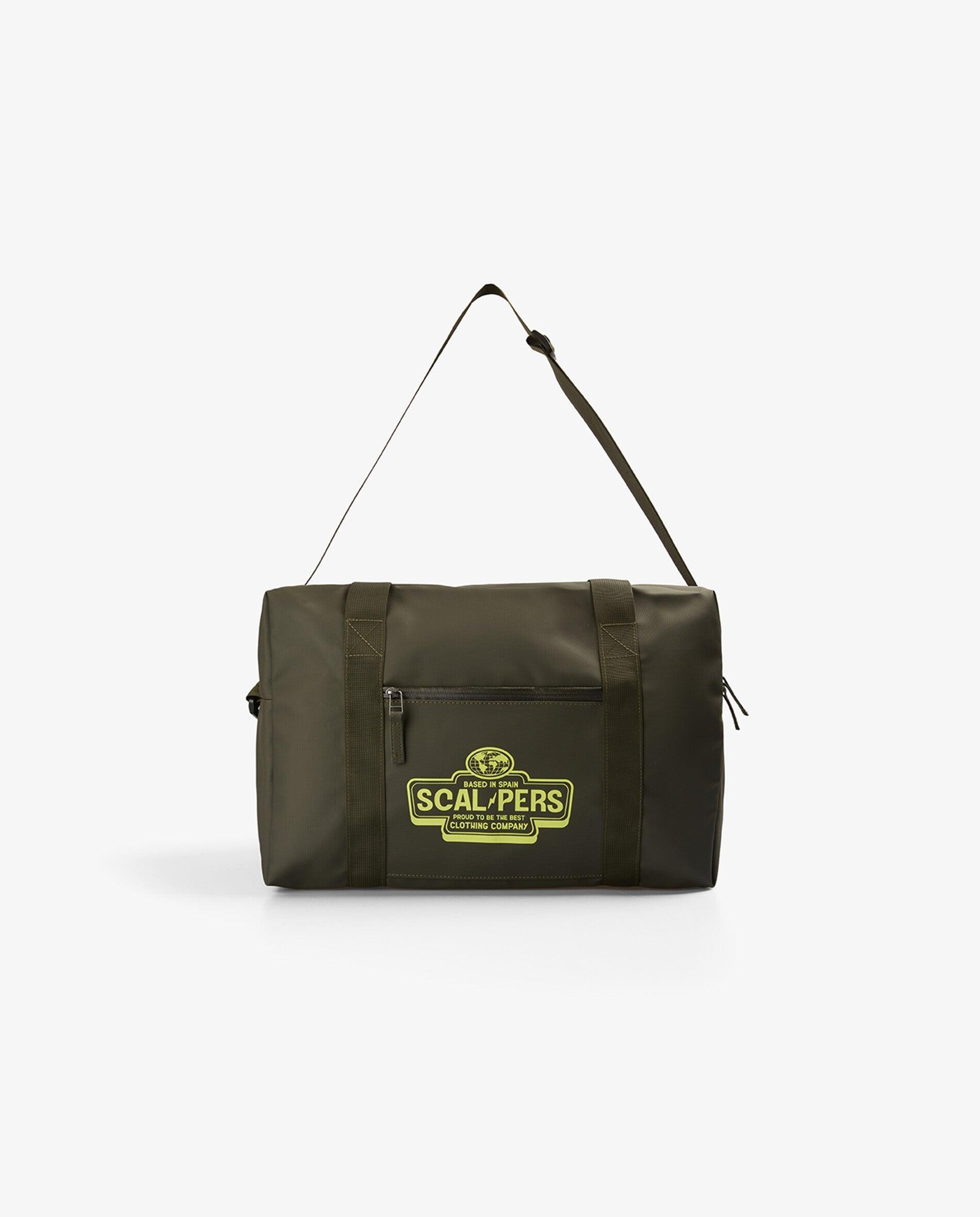 Bolsa de niño de viaje con cierre de cremallera y dibujo frontal - Scalpers - Kaki Kaki-5