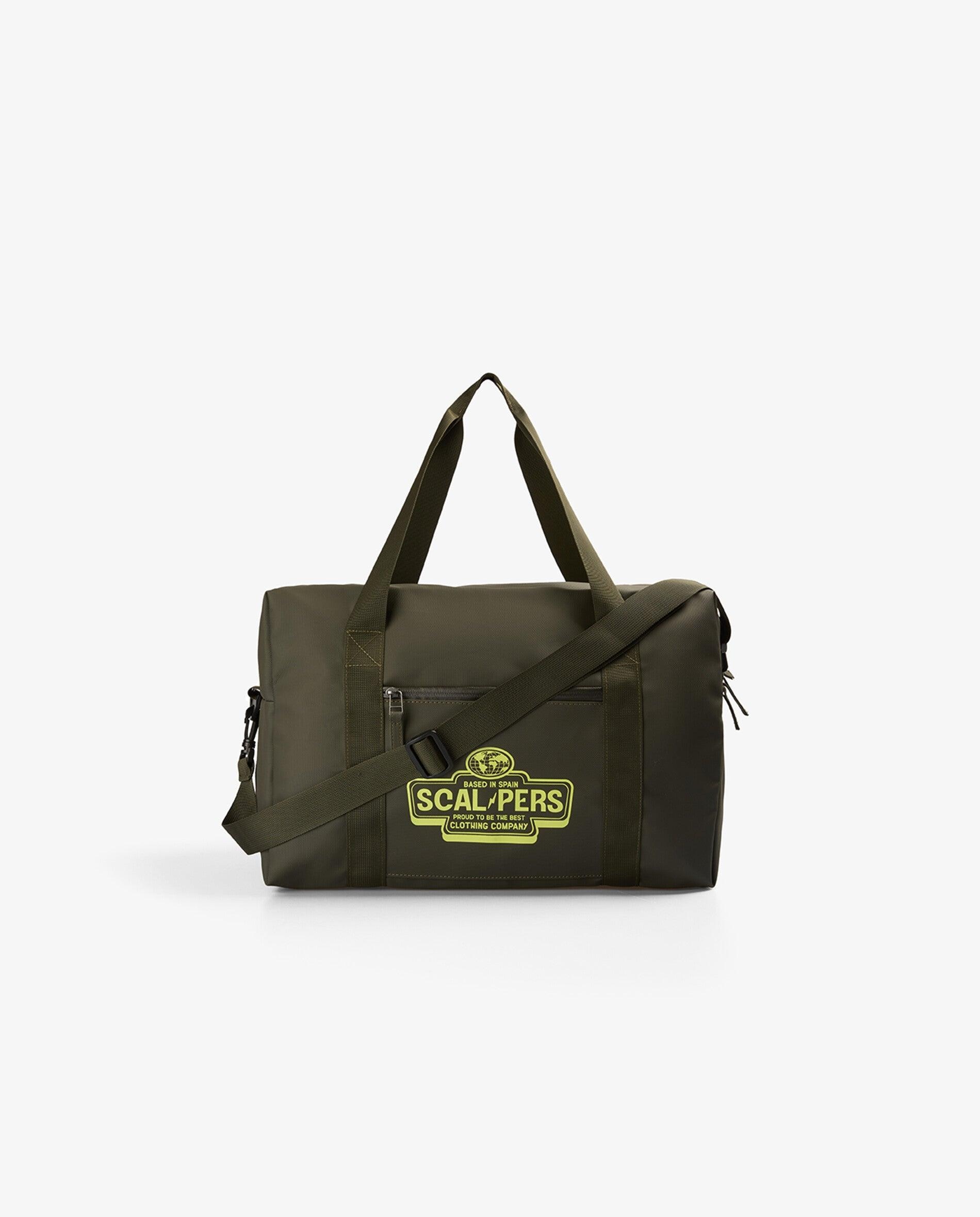 Bolsa de niño de viaje con cierre de cremallera y dibujo frontal - Scalpers - Kaki Kaki-6