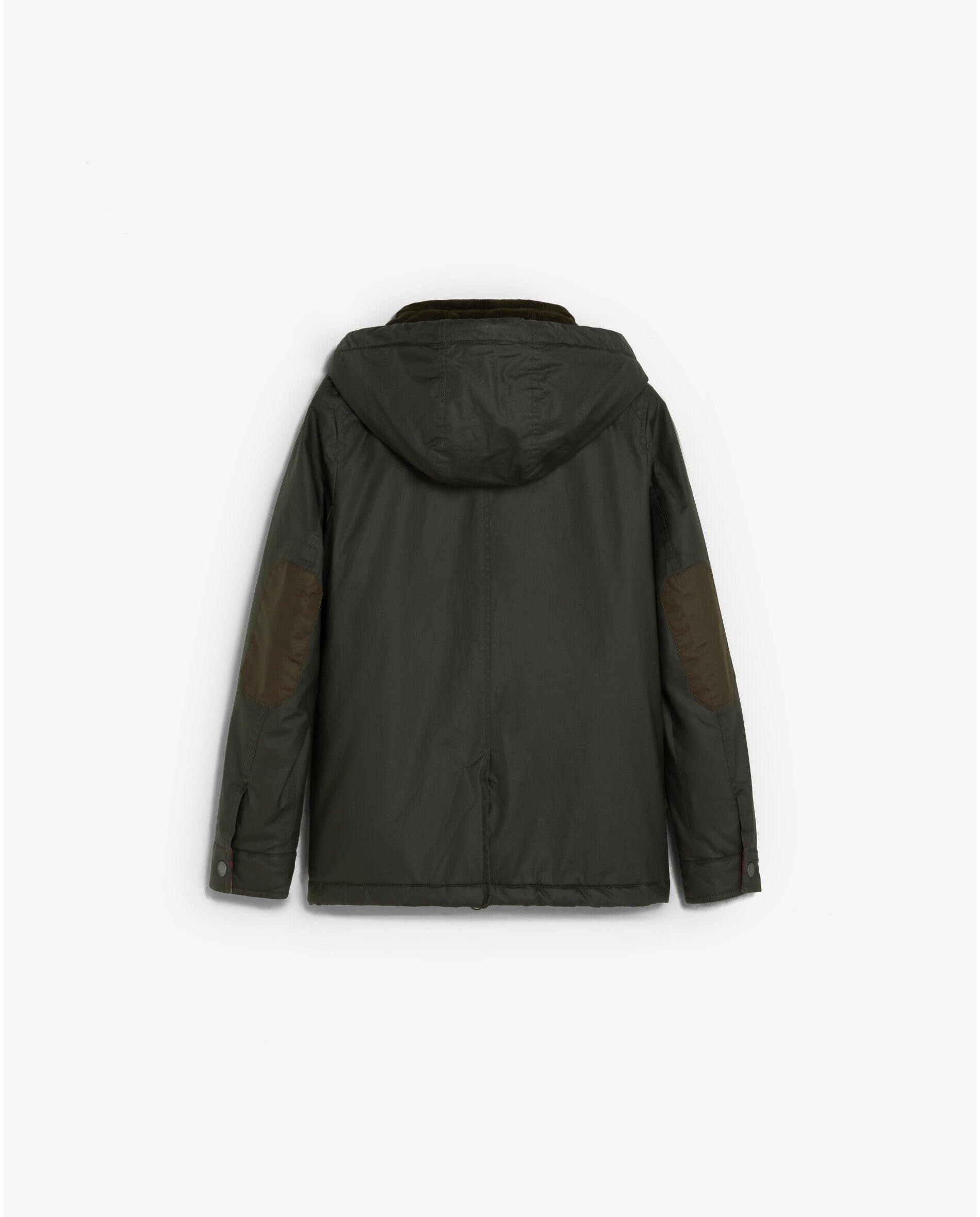 Chaqueta de niño en tejido encerado con capucha desmontable - Scalpers - Verde militar Verde militar-3