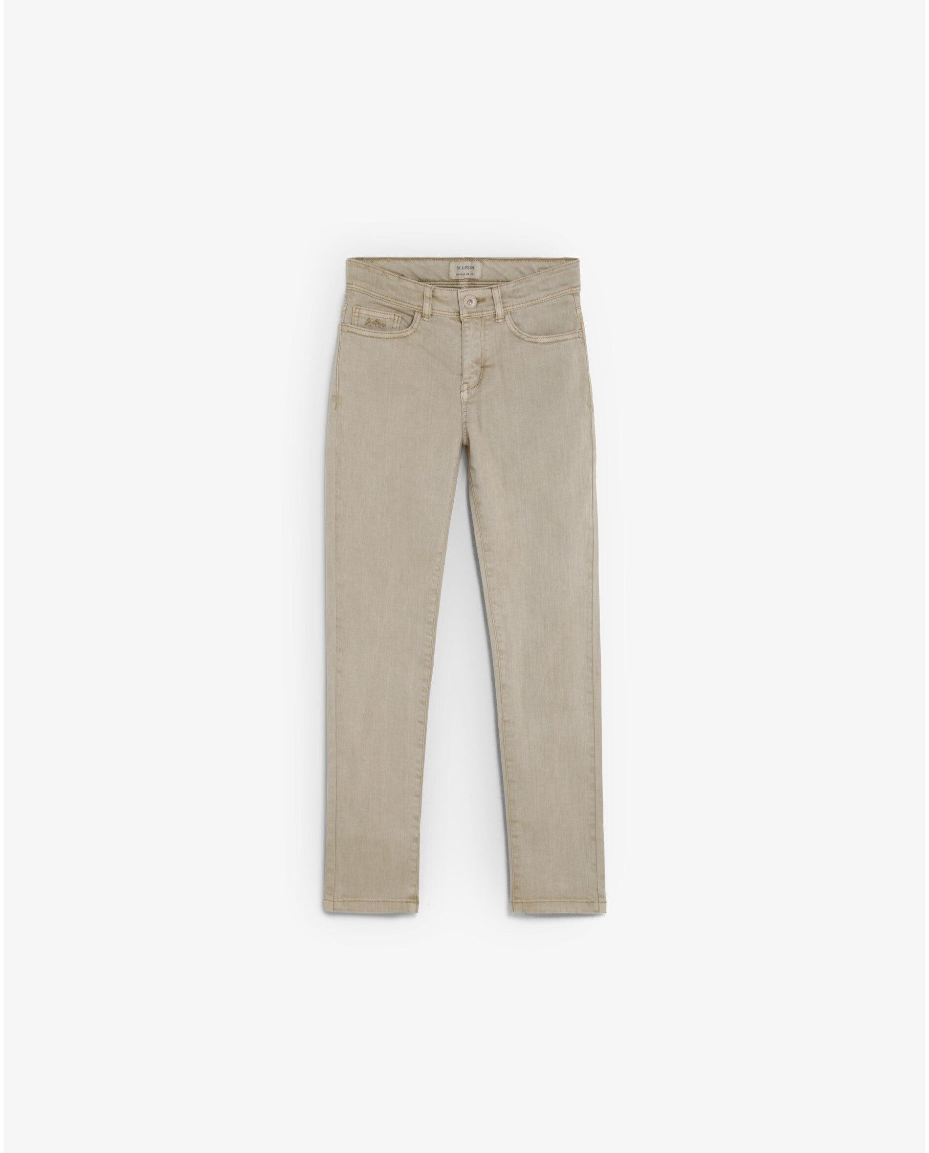 Imagen 0 de Vaquero de niño slim fit cinco bolsillos con trabillas Topo