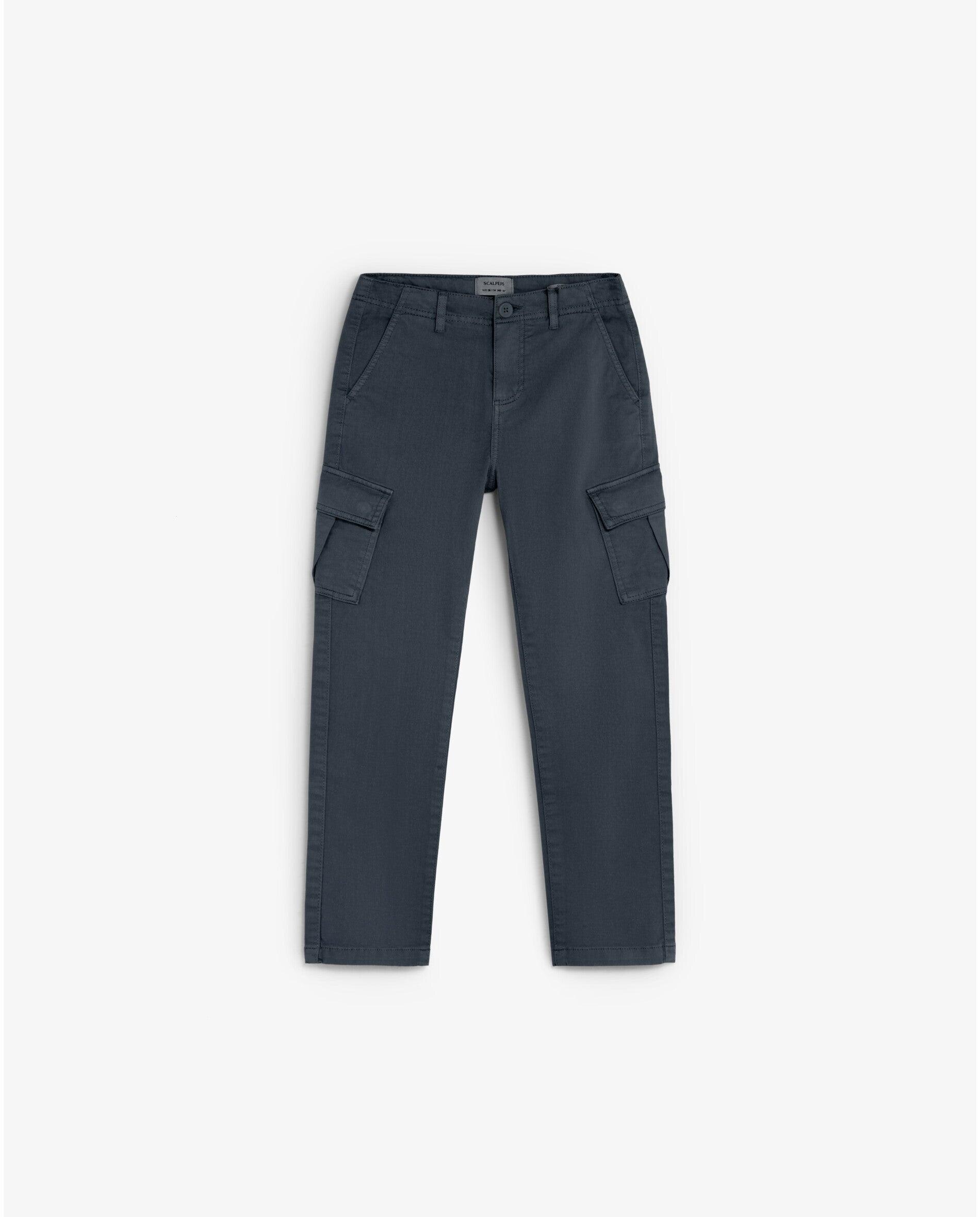 Pantalón cargo de niño slim fit con trabillas en la cintura - Scalpers - Navy Navy-5