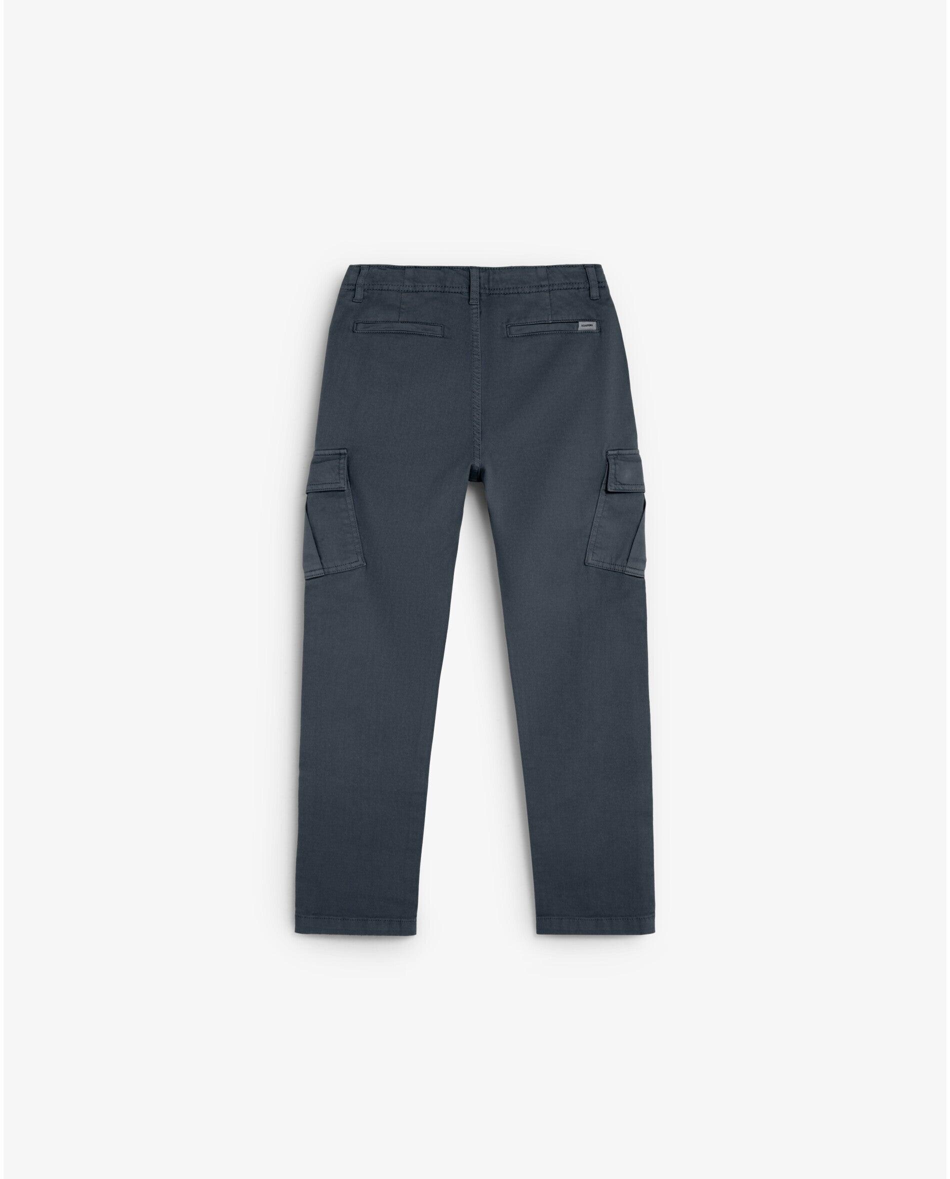 Pantalón cargo de niño slim fit con trabillas en la cintura - Scalpers - Navy Navy-6