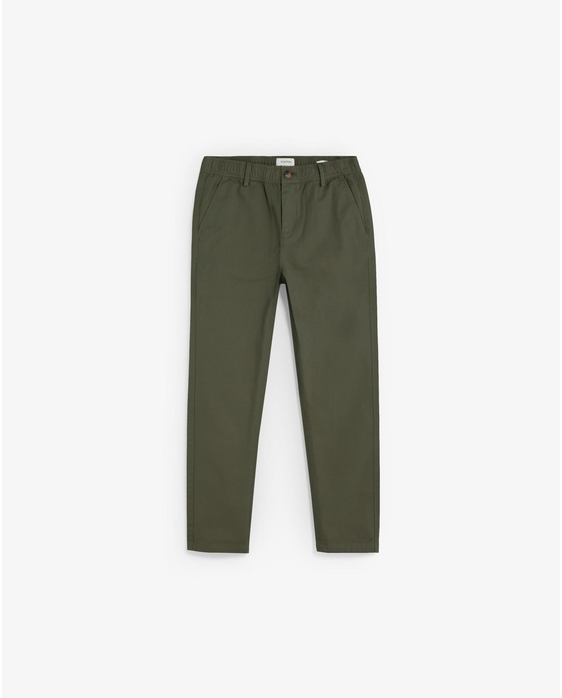 Chino de niño relaxed fit de algodón - Scalpers - Verde militar Verde militar-1
