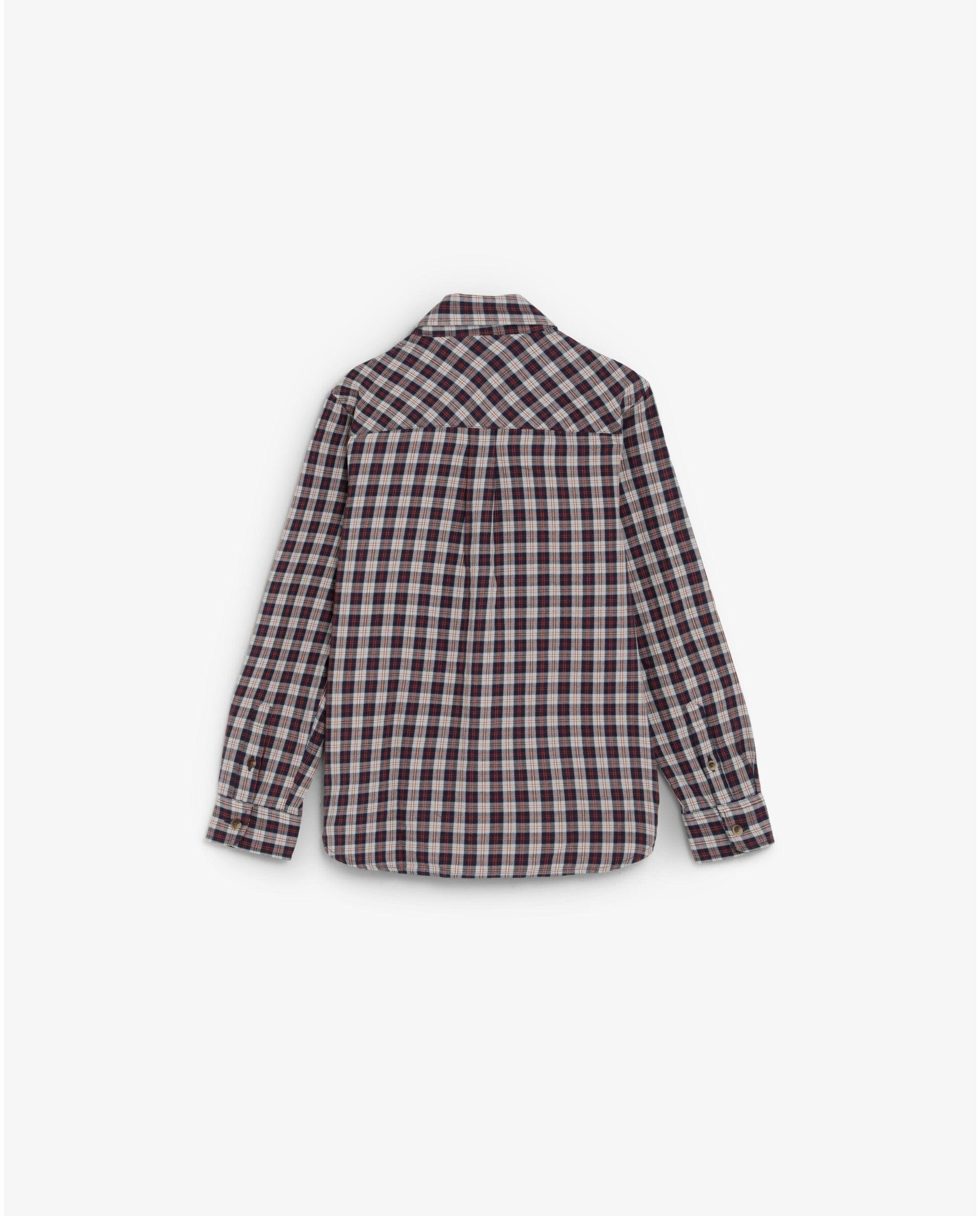 Camisa de niño regular fit con estampado de cuadros - Scalpers - Navy Navy-2
