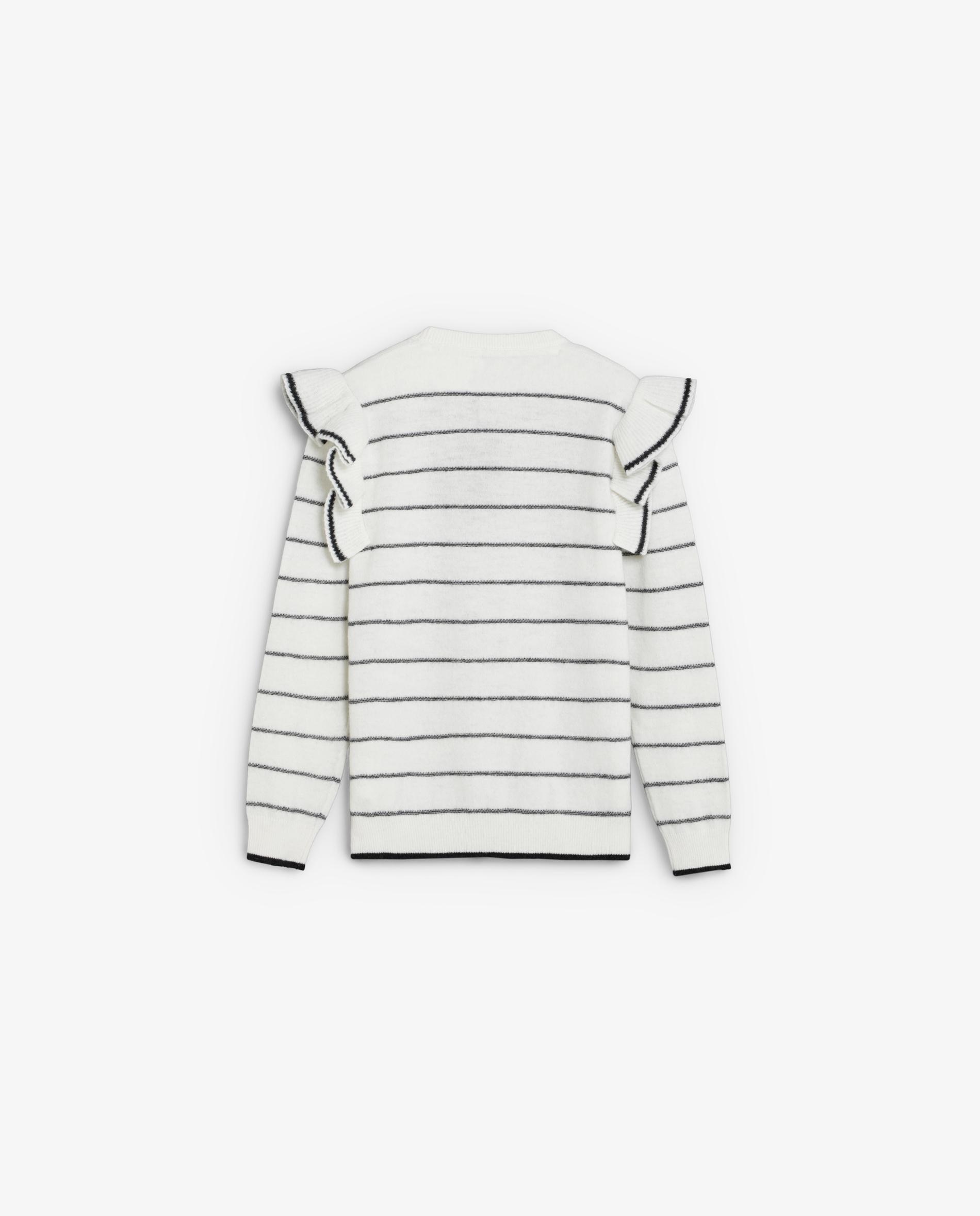 Jersey de niña a rayas con volantes - Scalpers - Negro Negro-2