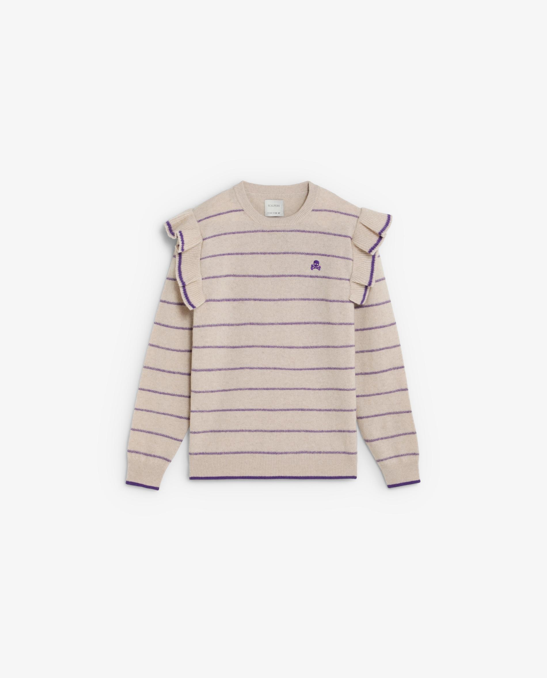 Jersey de niña a rayas con volantes - Scalpers - Purpura Purpura-1