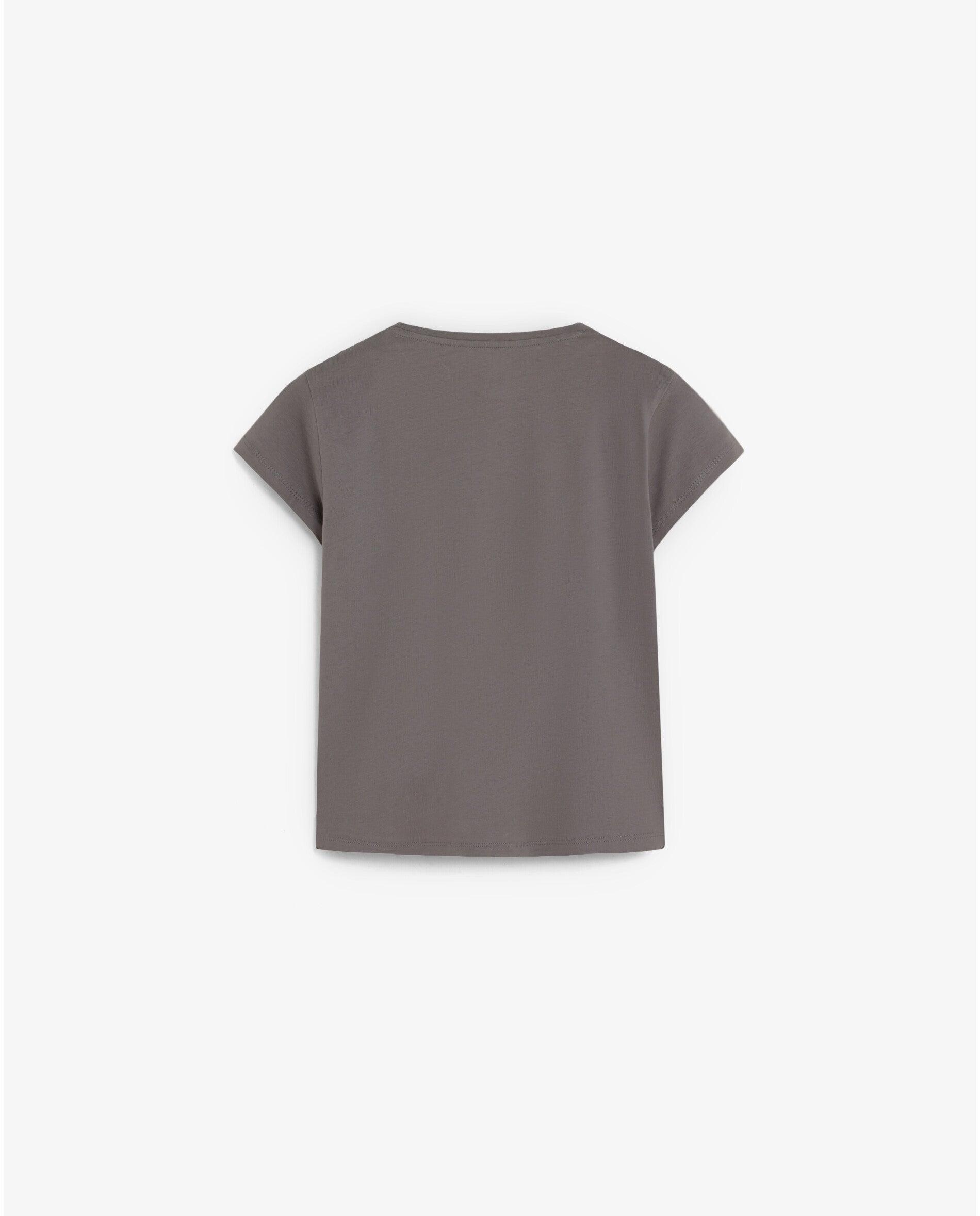 Camiseta de niña efecto lavado con strass - Scalpers - Antracita Antracita-2