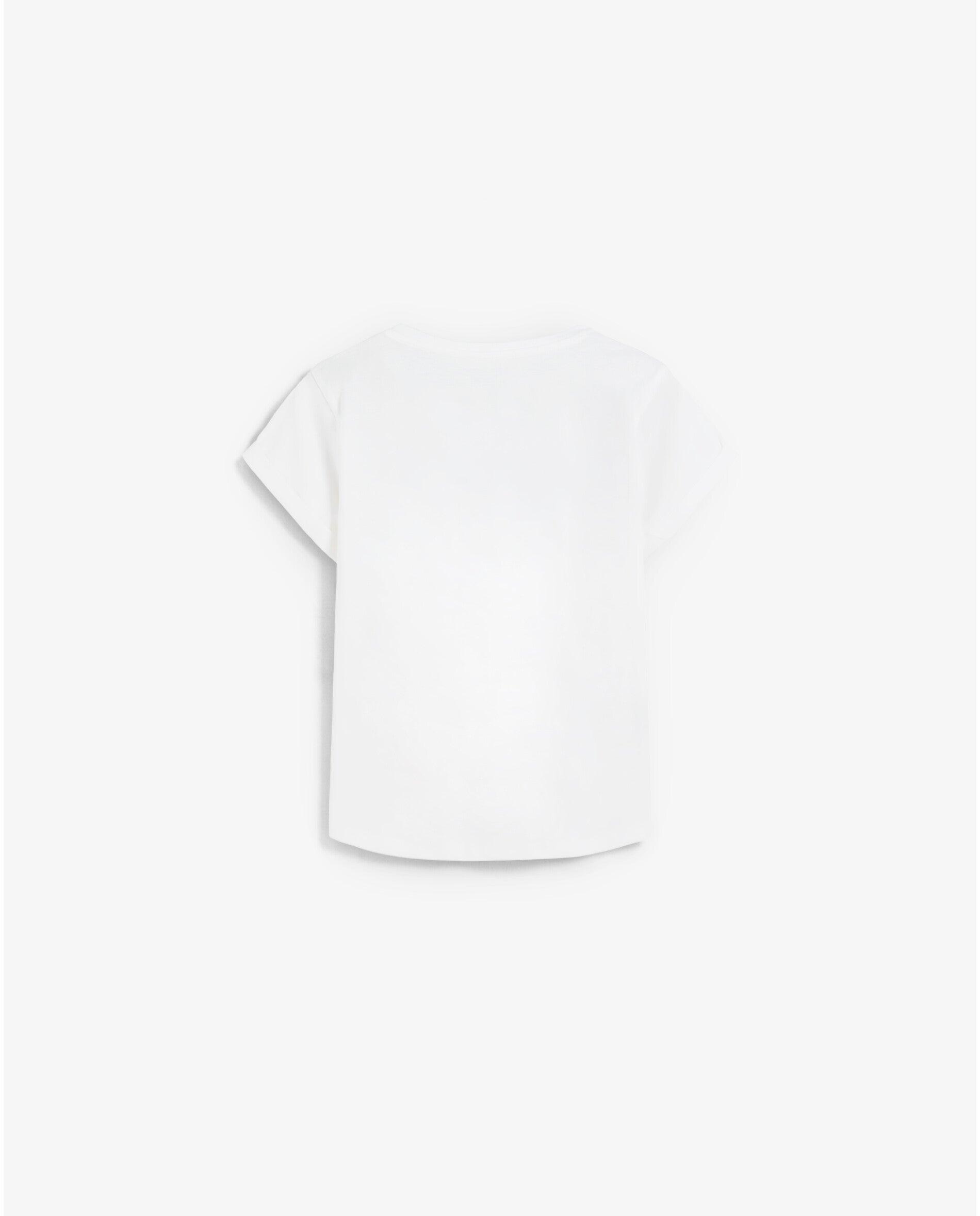 Camiseta de niña corta con estampado frontal y calavera en glitter - Scalpers - Blanco Blanco-2