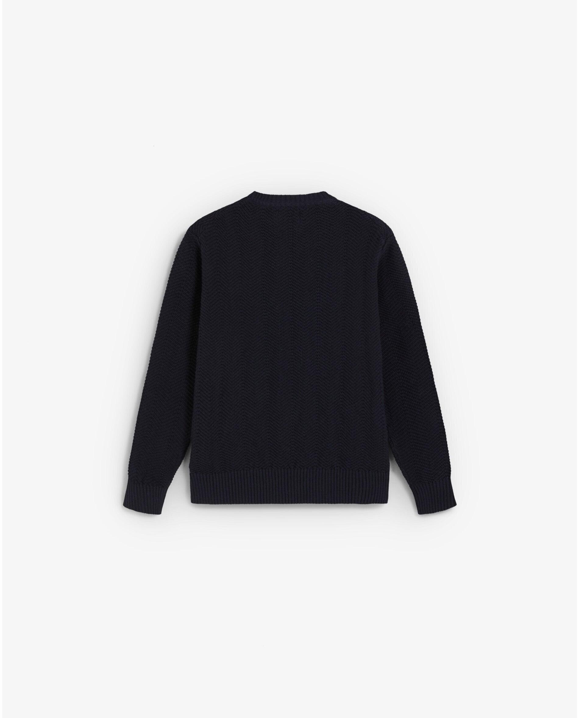 Jersey de niño regular fit con textura de espiga - Scalpers - Navy Navy-6