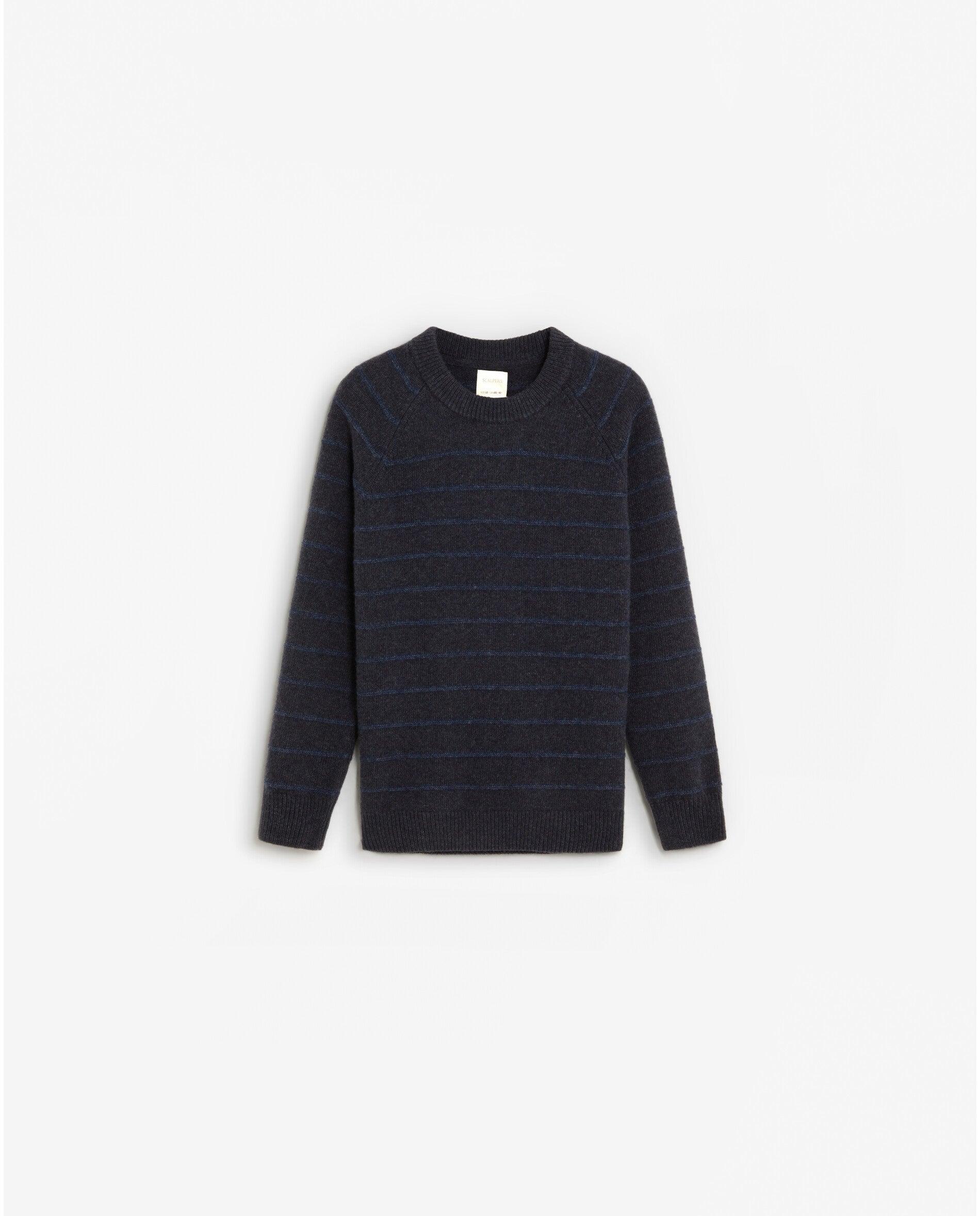 Jersey de niño a rayas con cuello redondo - Scalpers - Navy Navy-1