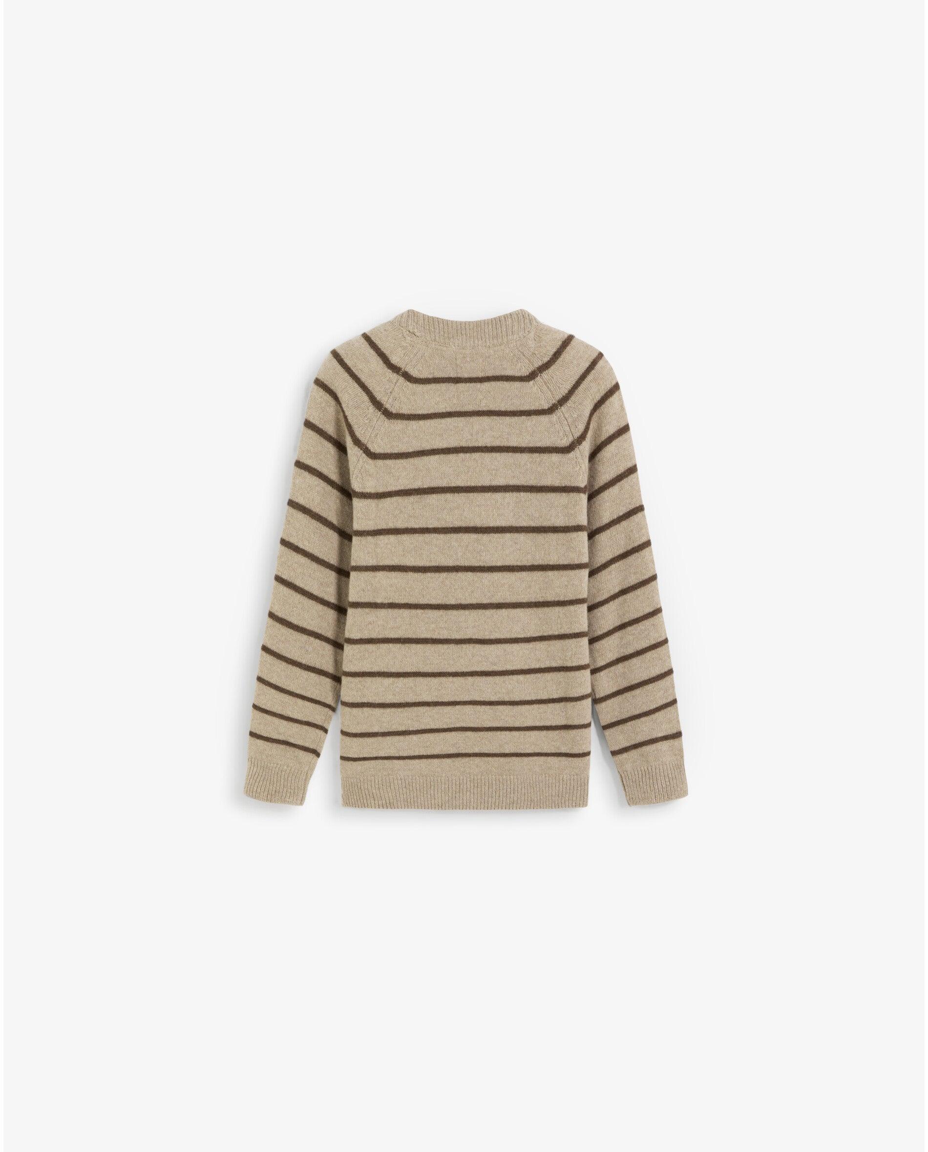 Jersey de niño a rayas con cuello redondo - Scalpers - Marrón Marrón-2
