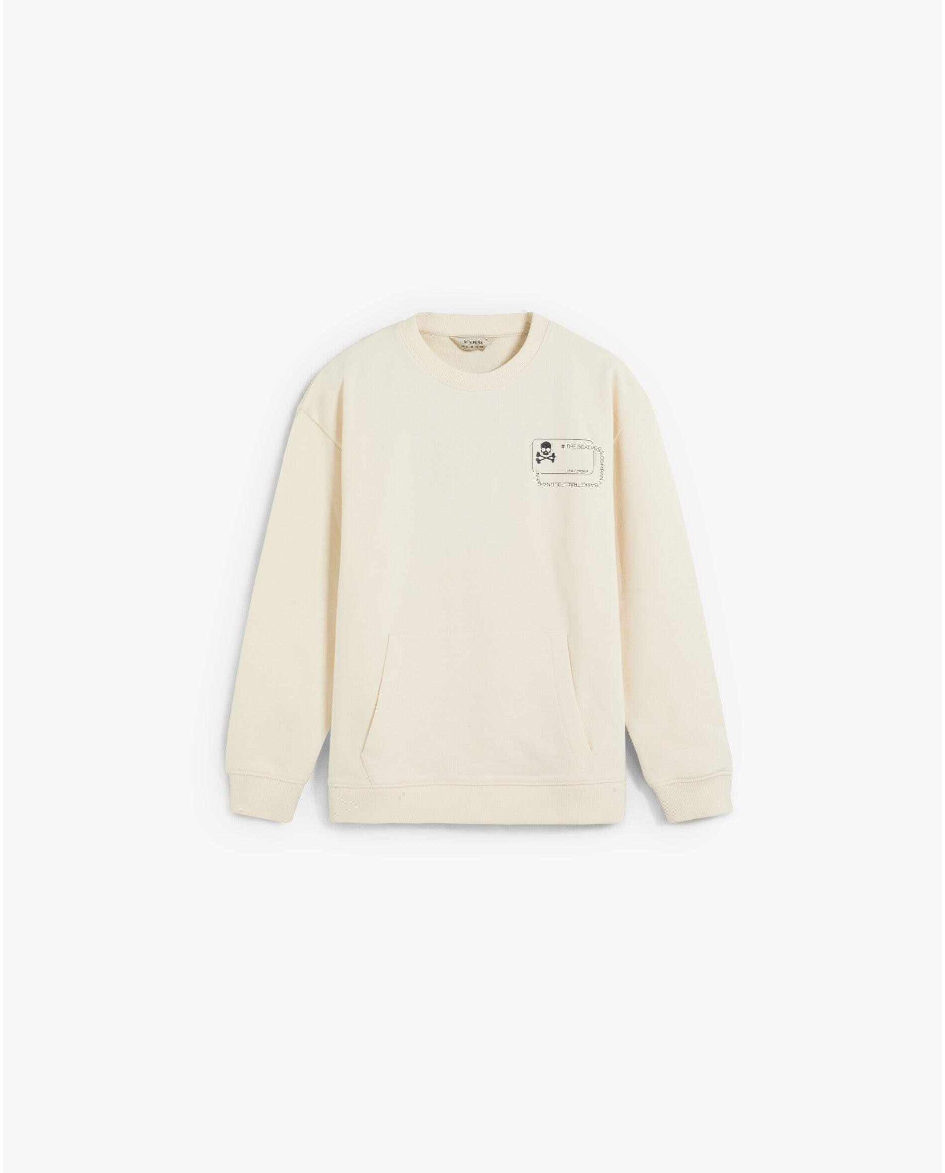 Imagen 1 de Sudadera de niño con bolsillo canguro y estampado trasero - Scalpers - Blanco Blanco
