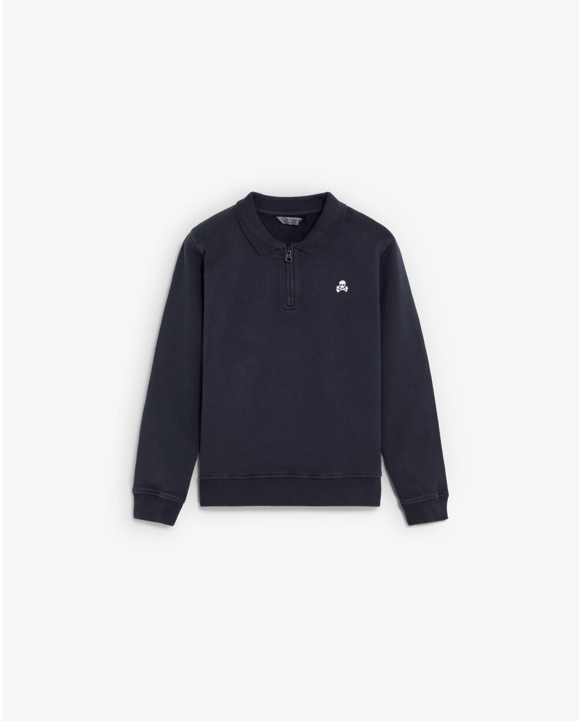 Imagen 1 de Sudadera de niño con cuello polo y estampado trasero - Scalpers - Navy Navy