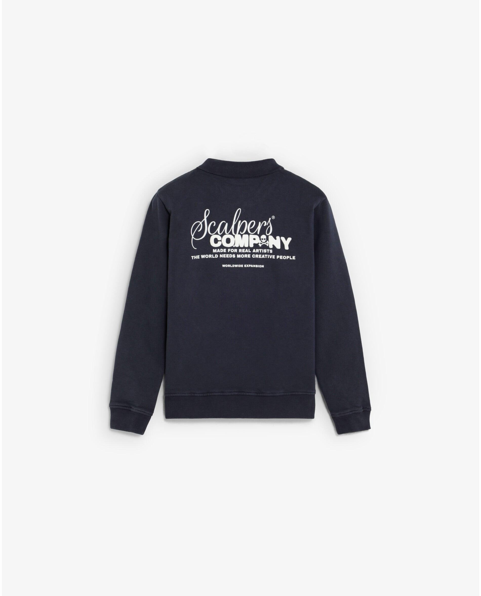 Imagen 2 de Sudadera de niño con cuello polo y estampado trasero - Scalpers - Navy Navy