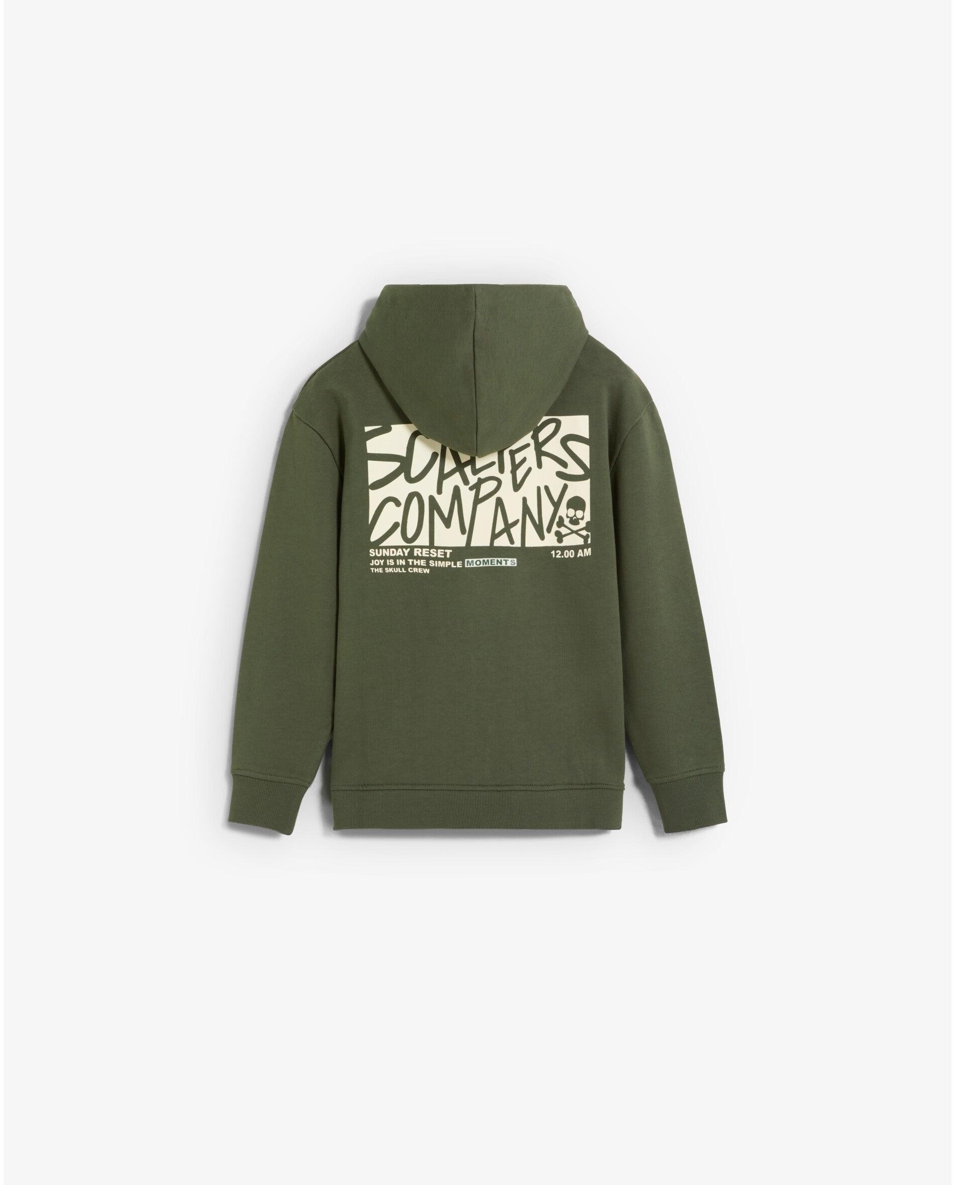 Imagen 2 de Sudadera con capucha de niño con cierre de cremallera y gráfico trasero - Scalpers - Kaki Kaki