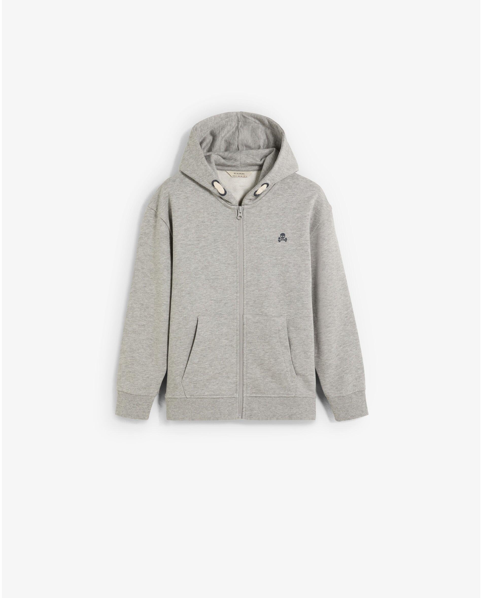 Imagen 1 de Sudadera con capucha de niño con cierre de cremallera y gráfico trasero - Scalpers - Gris claro Gris claro