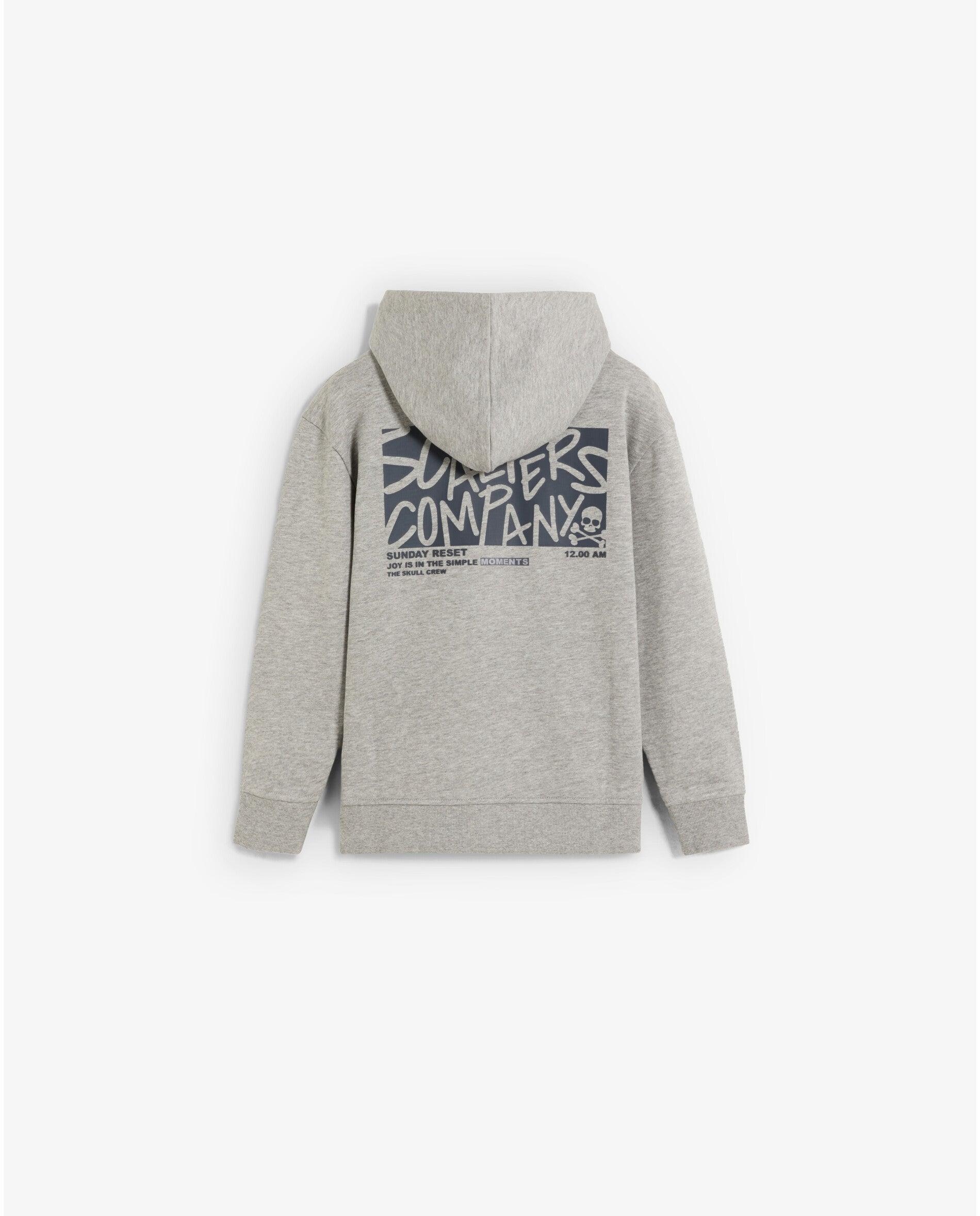 Imagen 2 de Sudadera con capucha de niño con cierre de cremallera y gráfico trasero - Scalpers - Gris claro Gris claro