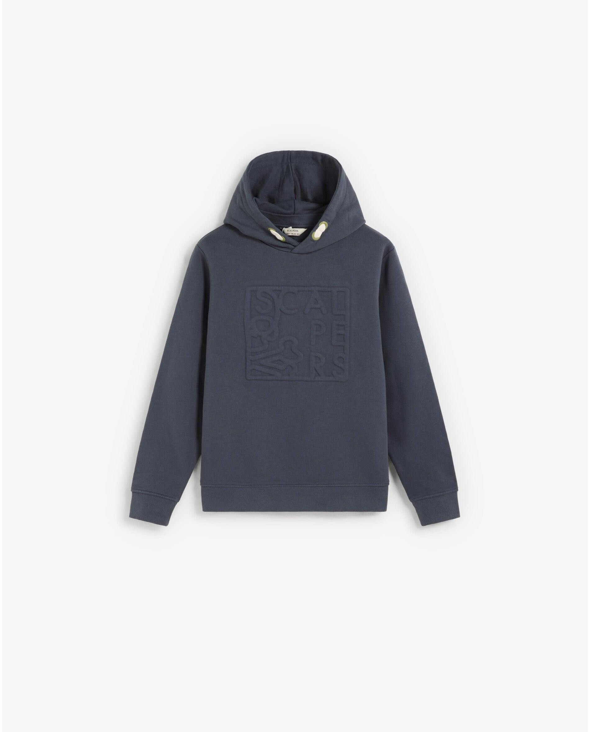 Sudadera con capucha de niño con logo frontal en relieve - Scalpers - Navy Navy-1