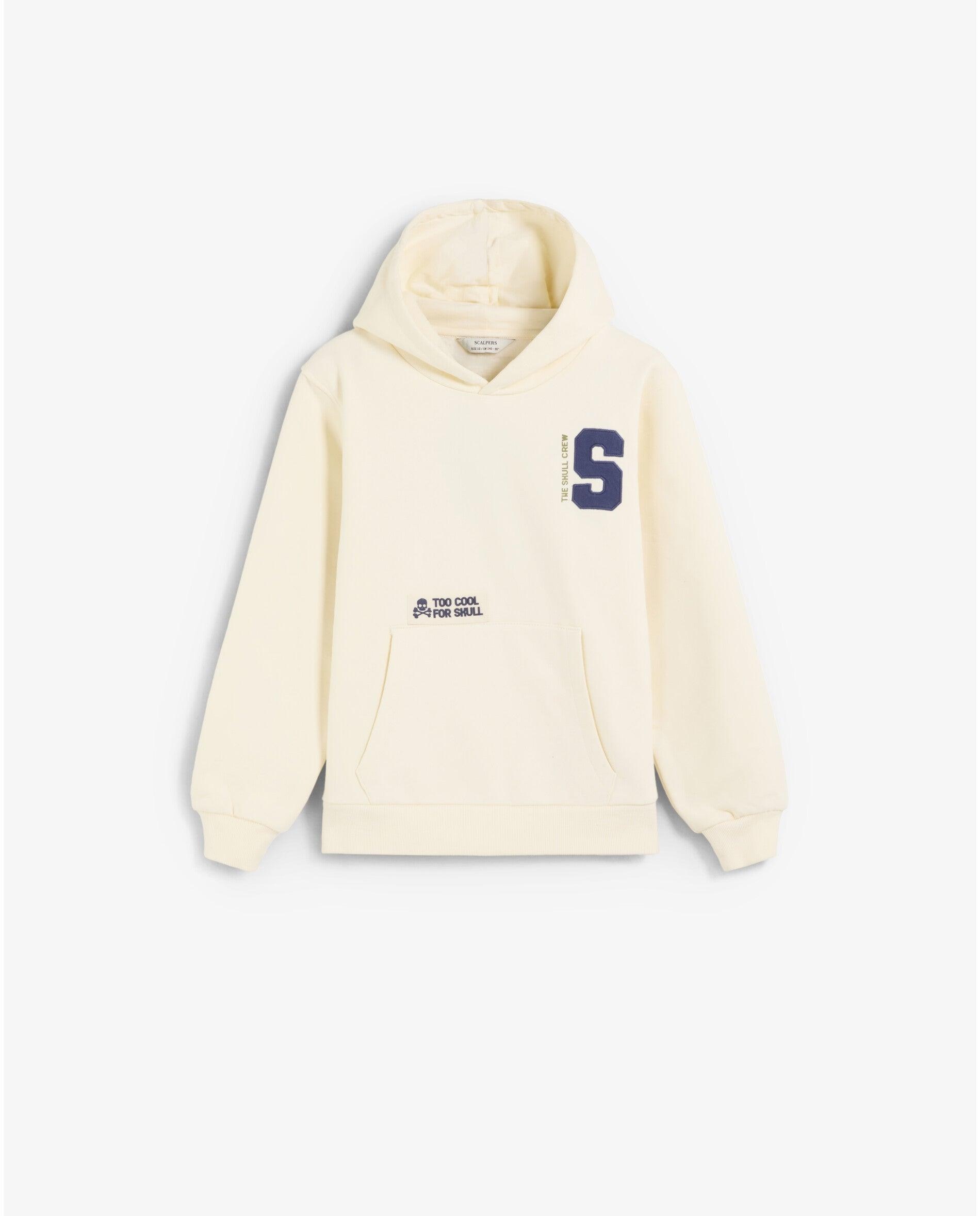 Imagen 1 de Sudadera con capucha de niño con bolsillo canguro y estampado trasero Blanco