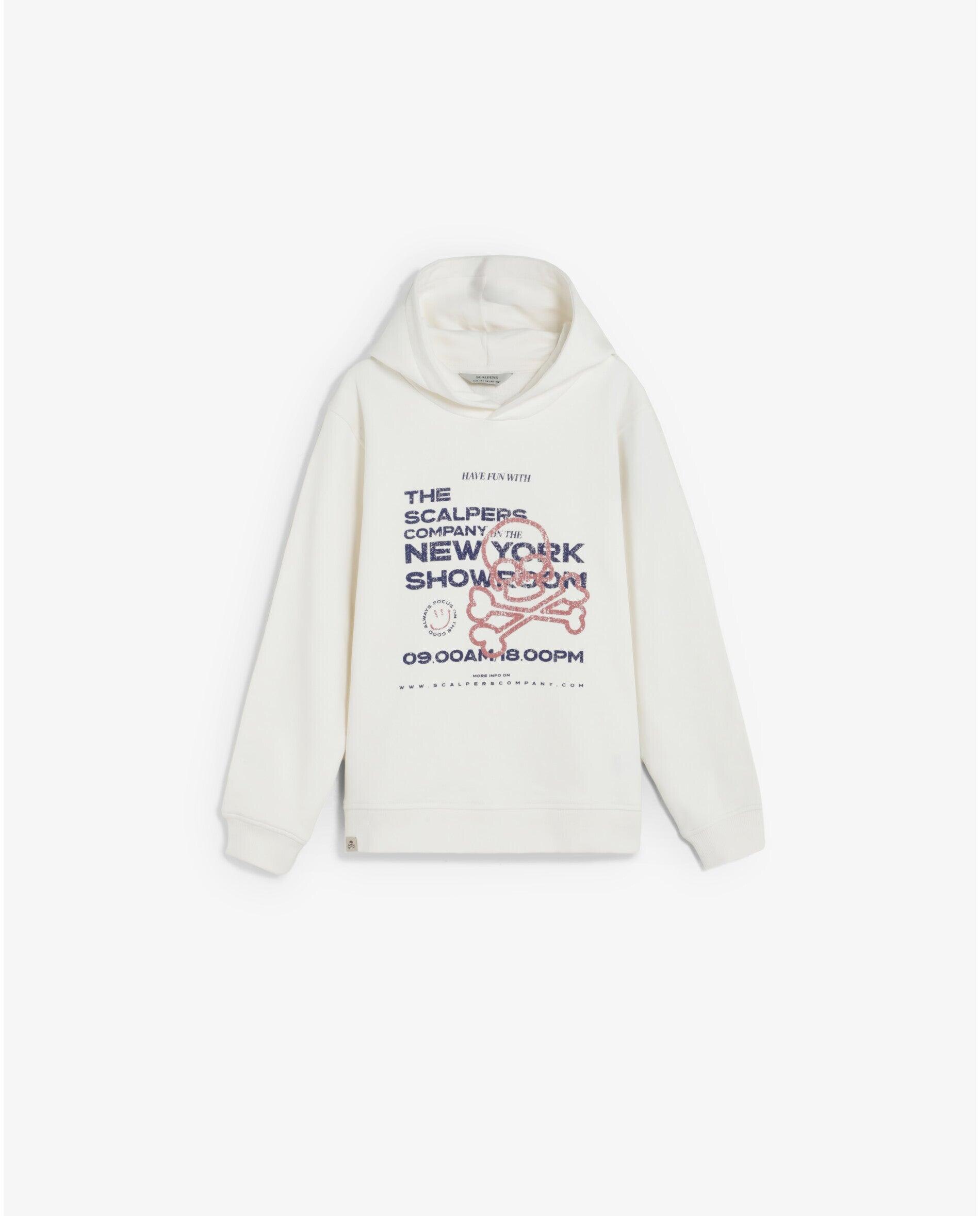 Imagen 1 de Sudadera con capucha de niño efecto lavado con gráfico frontal - Scalpers - Blanco Blanco