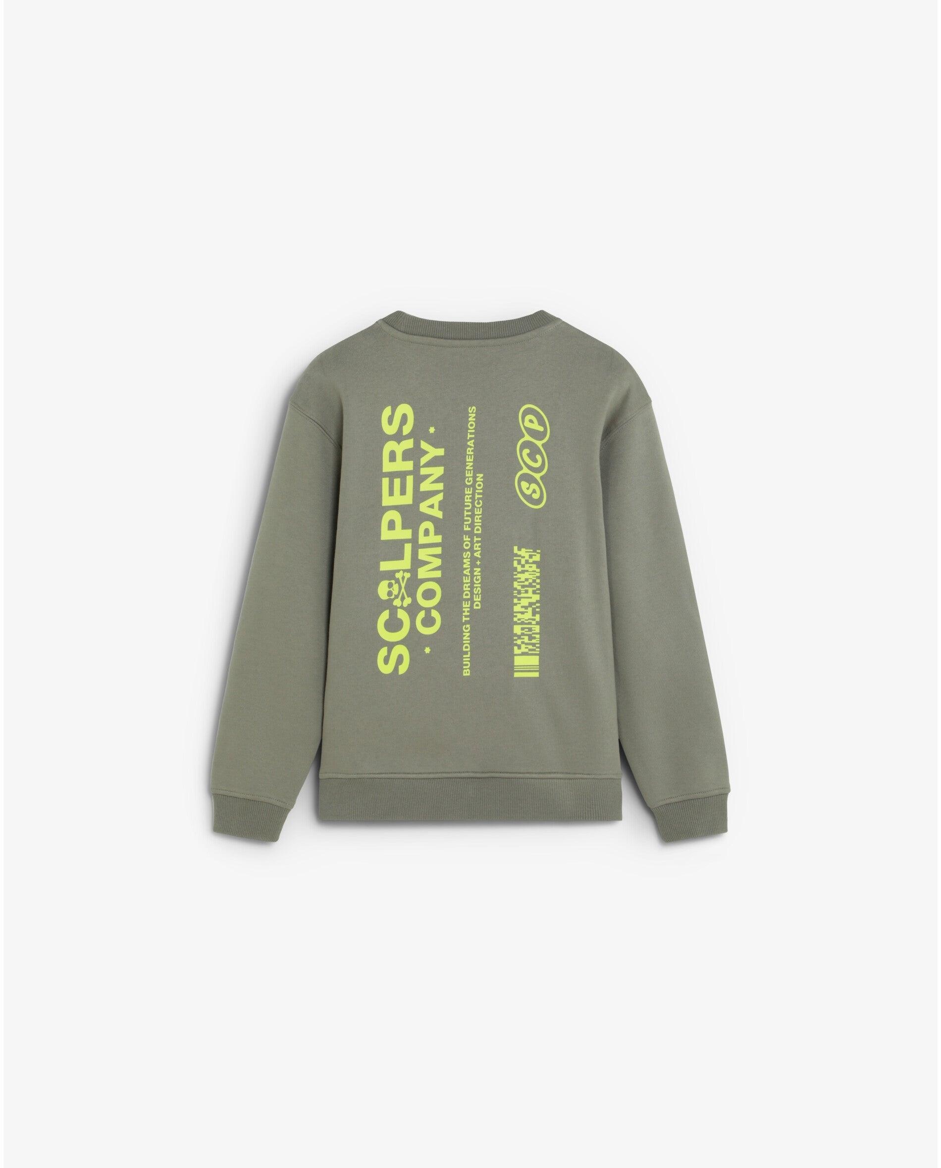 Sudadera de niño con bolsillos y estampado trasero - Scalpers - Kaki Kaki-2