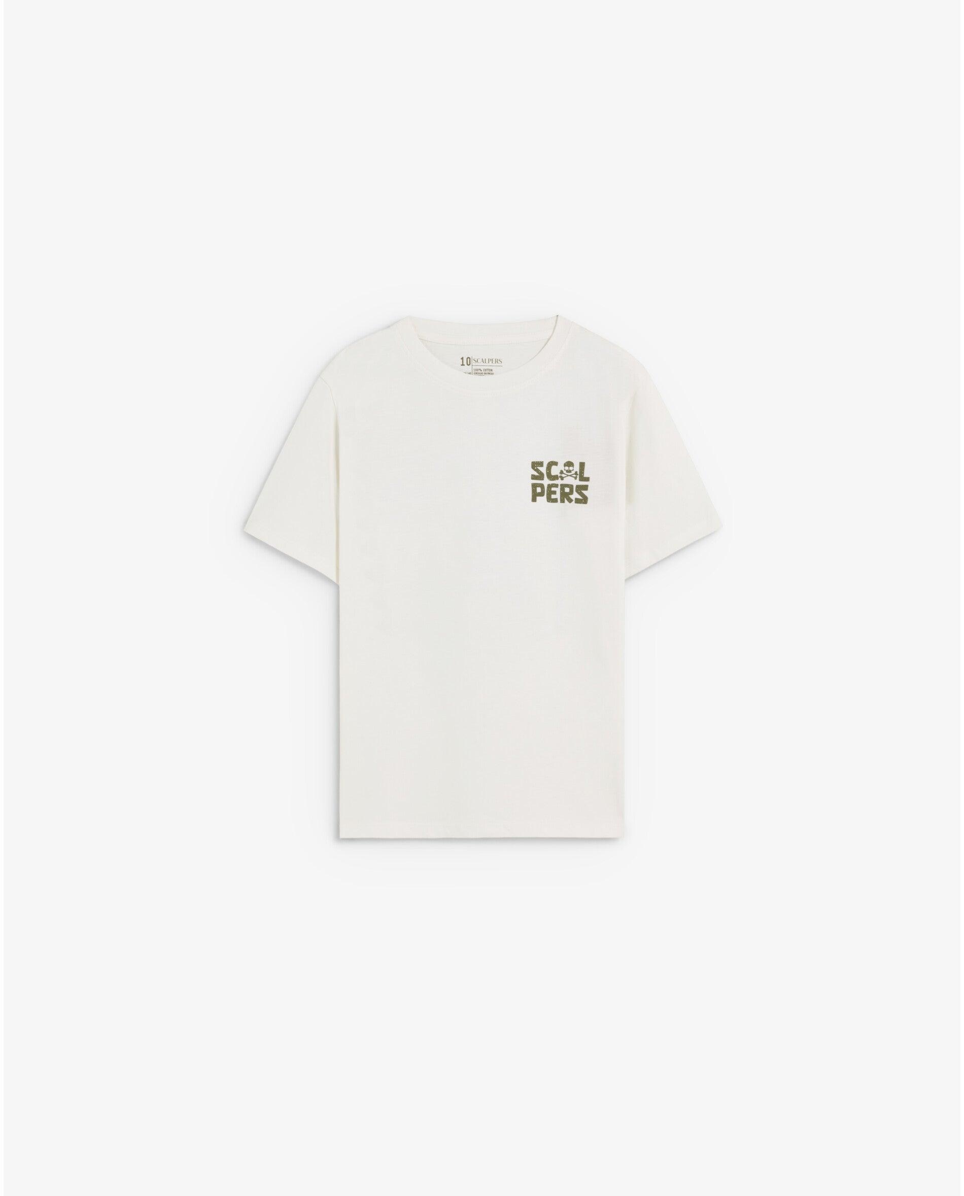 Camiseta de niño de manga corta con estampado trasero - Scalpers - Blanco Blanco-1