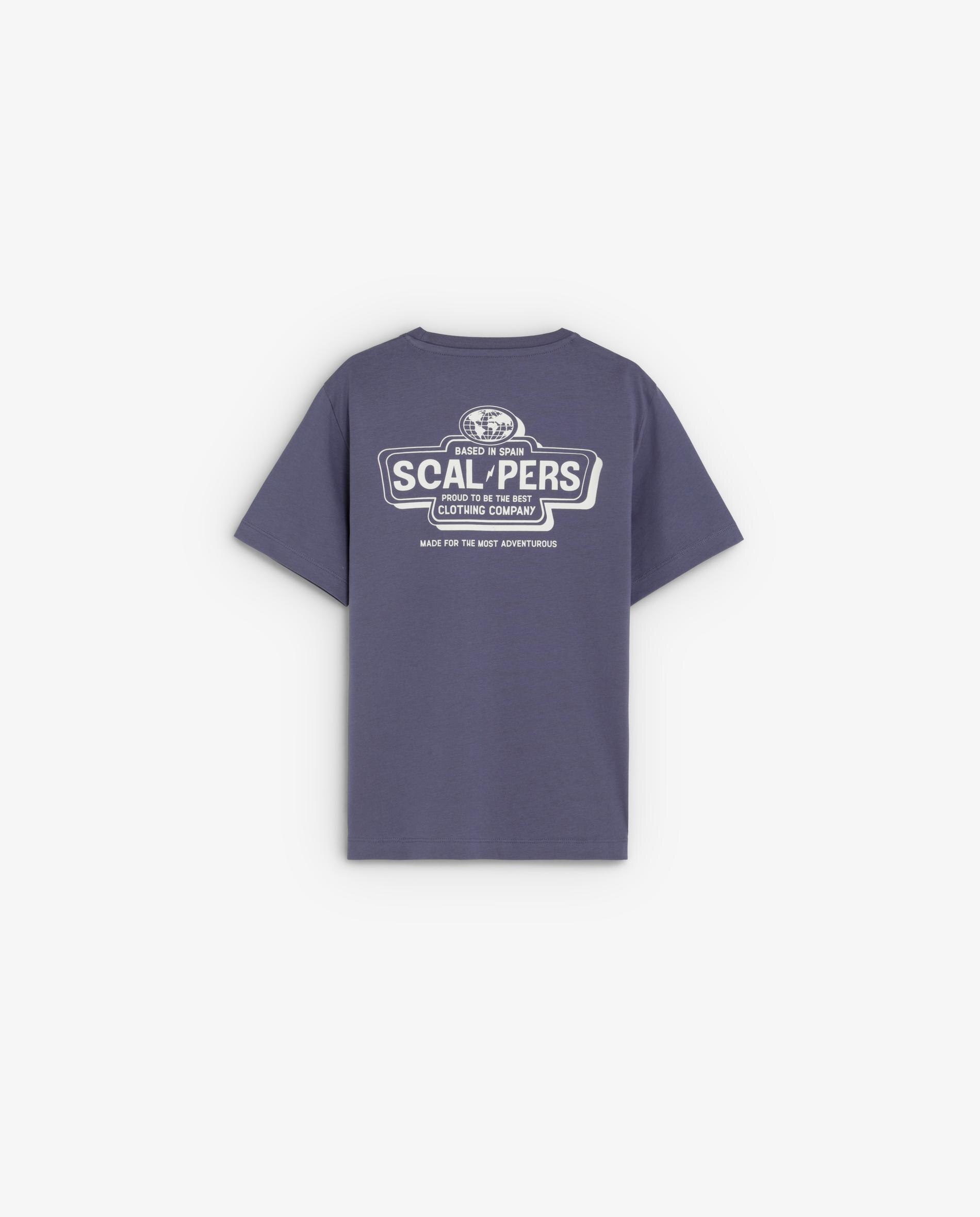 Camiseta de niño de algodón con estampado trasero - Scalpers - Navy Navy-2
