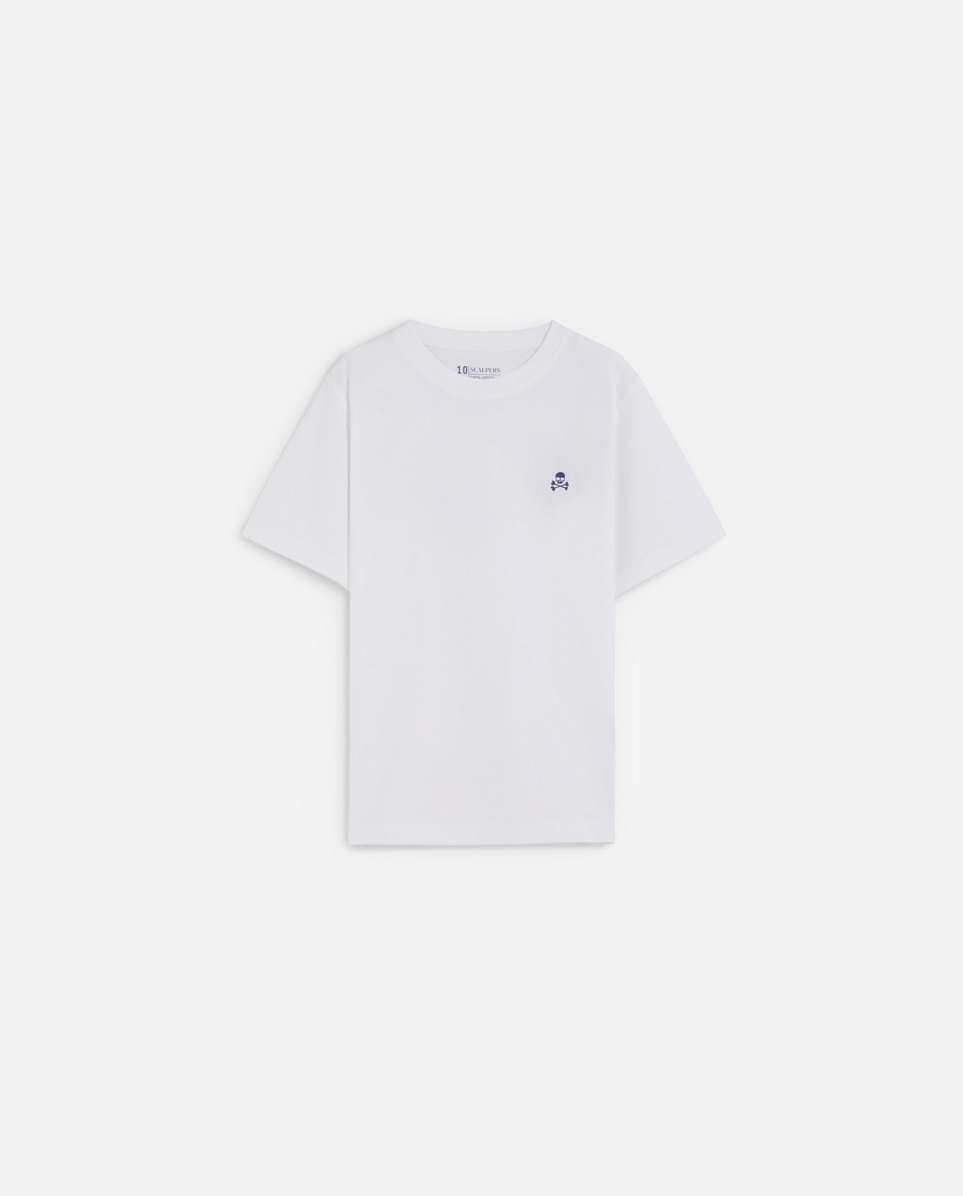 Camiseta de niño de algodón con estampado trasero - Scalpers - Blanco Blanco-1