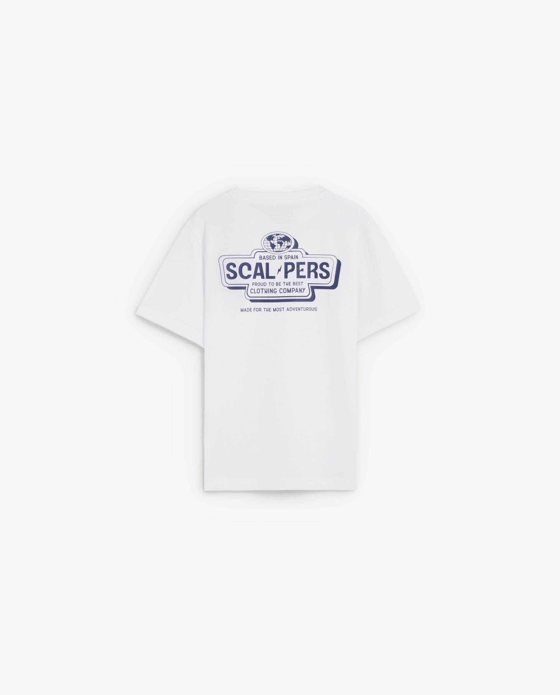 Camiseta de niño de algodón con estampado trasero - Scalpers - Blanco Blanco-2