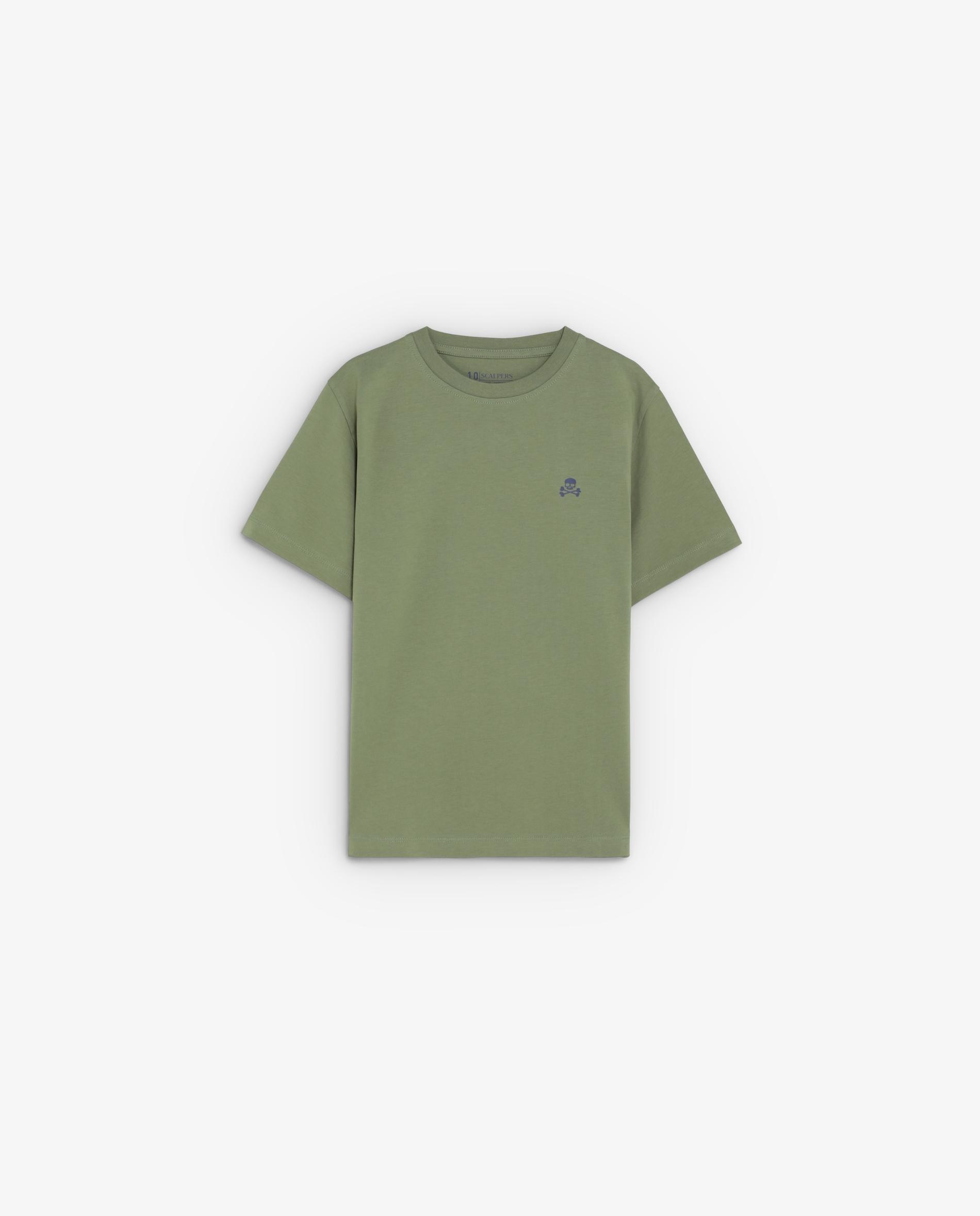 Camiseta de niño de algodón con estampado trasero - Scalpers - Kaki Kaki-1
