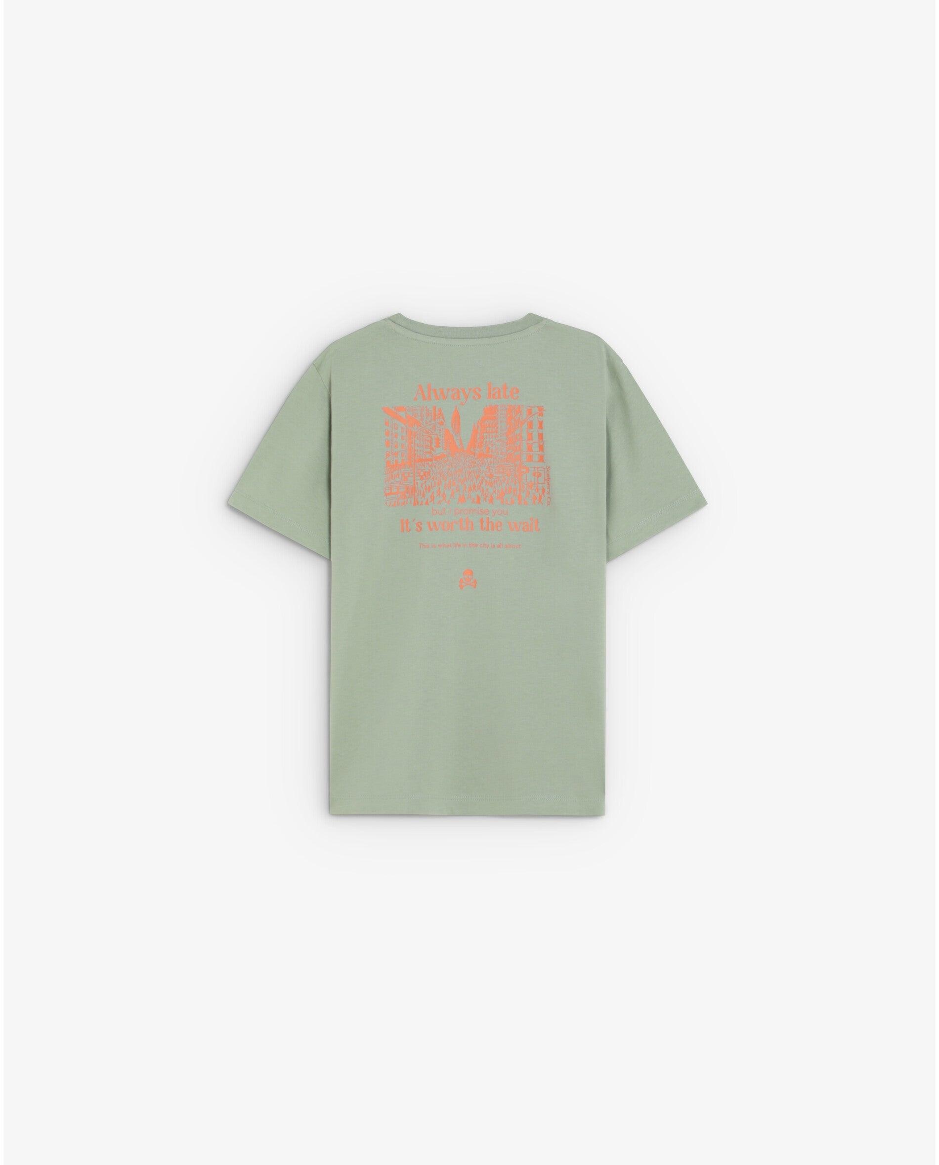 Camiseta de niño de manga corta con estampado trasero - Scalpers - Verde Agua Verde Agua-2
