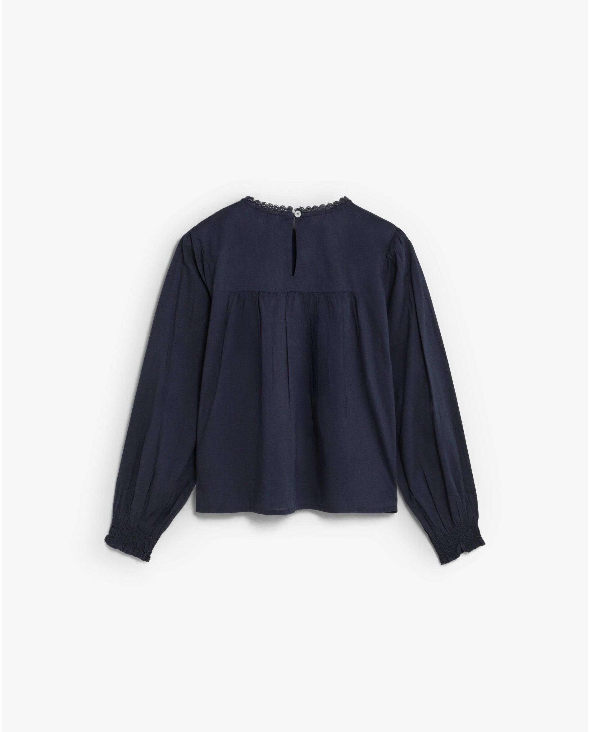 Blusa de niña con puntilla y detalles bordados - Scalpers - Gris oscuro Gris oscuro-2