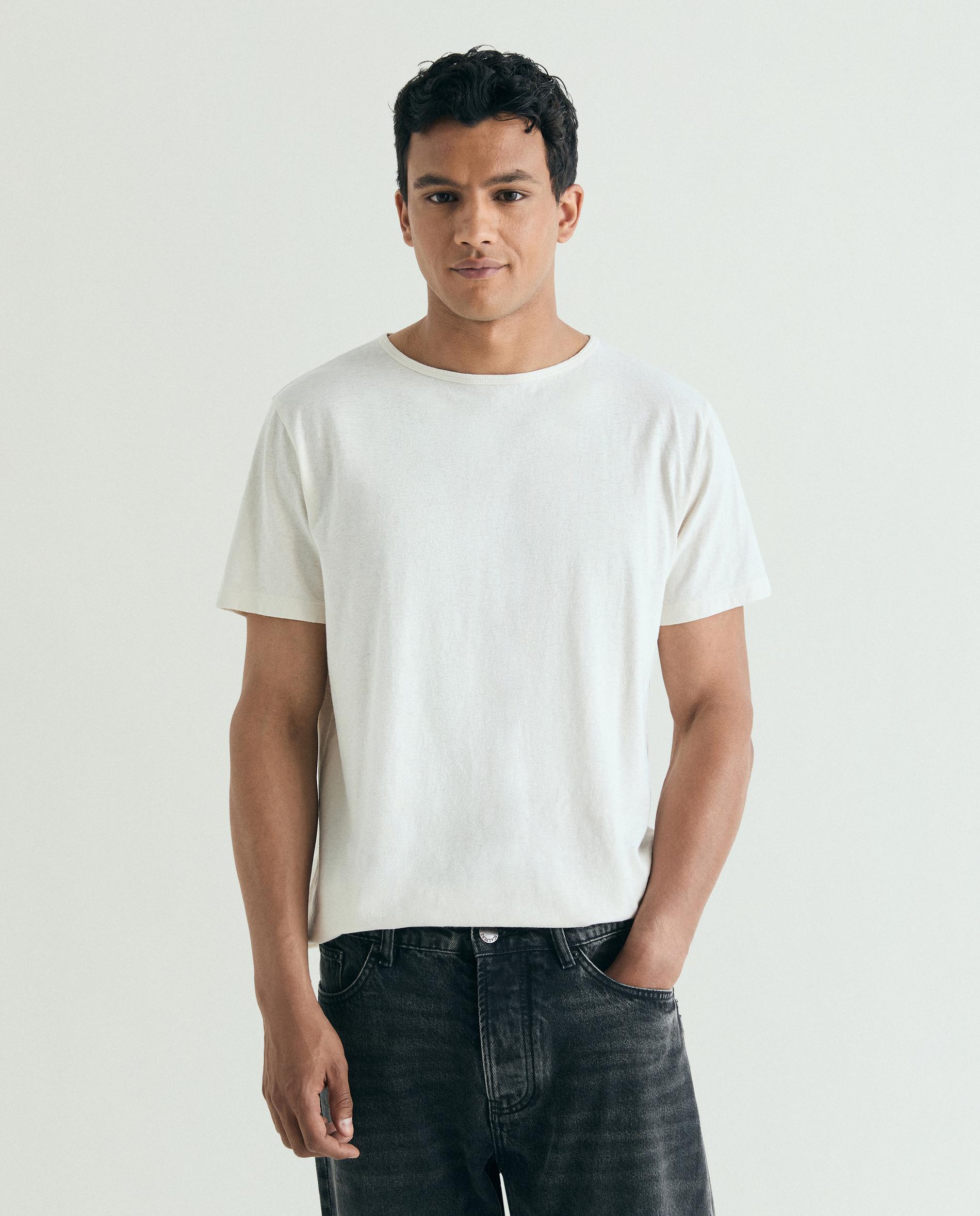 Scalpers - Camiseta de manga corta de hombre lisa con cuello redondo.