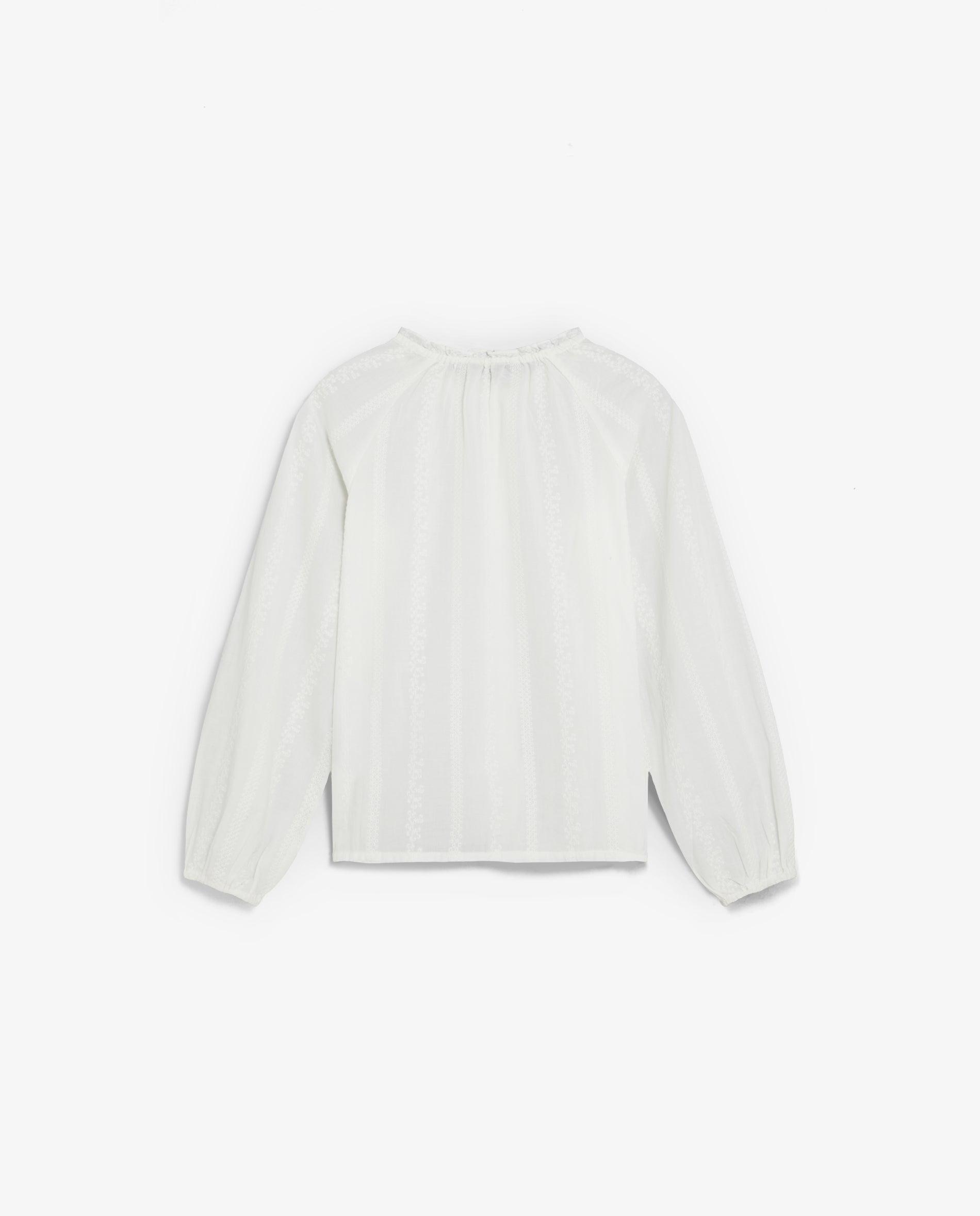 Imagen 2 de Blusa de niña con cuello redondo y bordados calados - Scalpers - Blanco Blanco