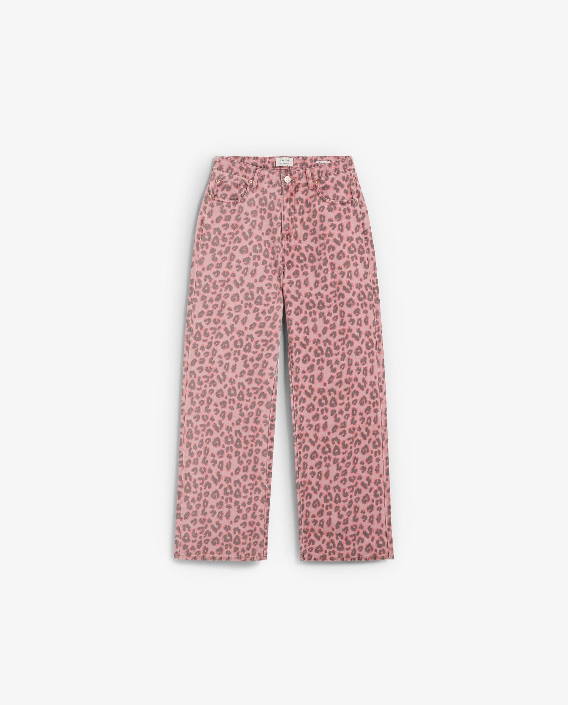 Imagen 5 de Pantalón cinco bolsillo de niña wide leg con estampado animal print - Scalpers - Rosa Rosa