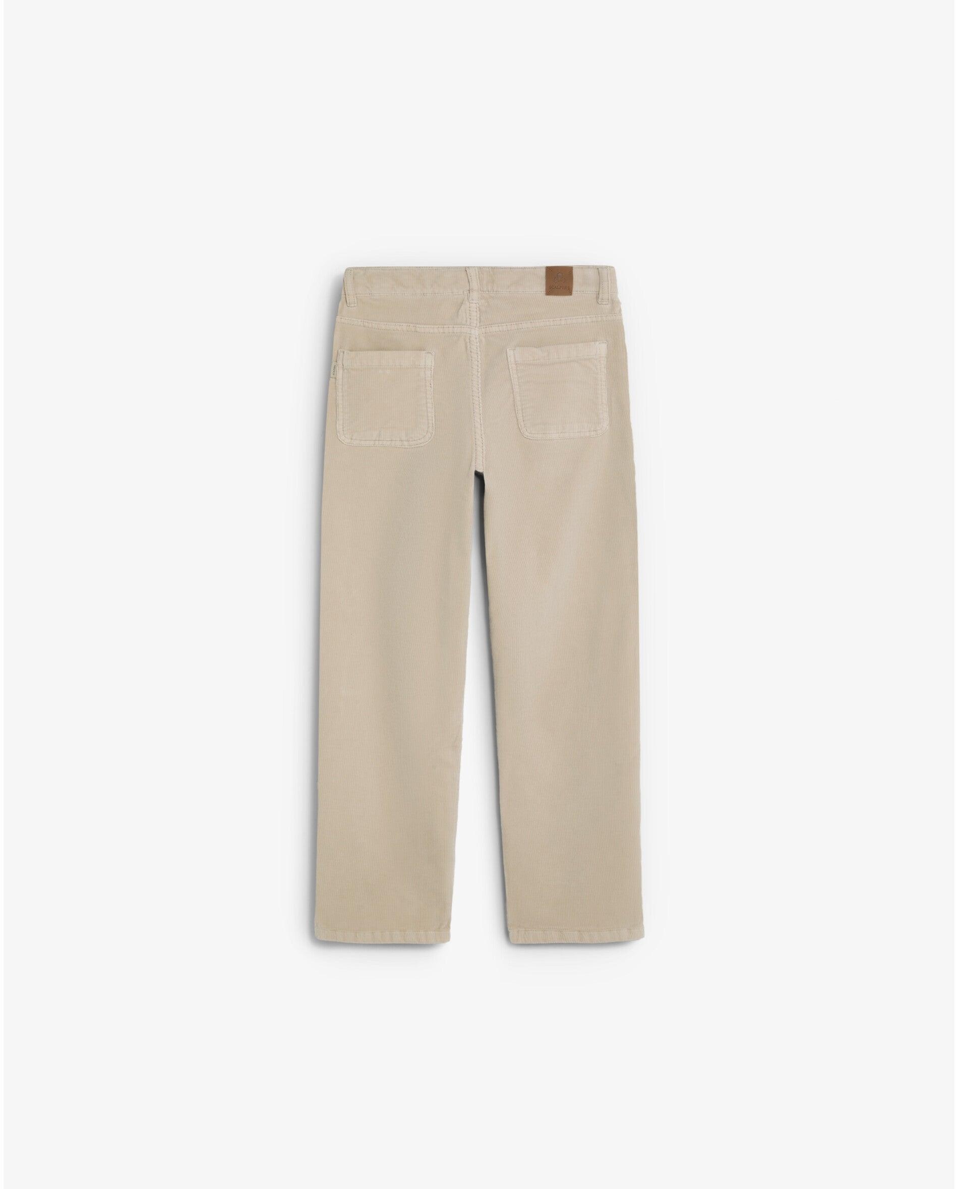 Imagen 2 de Pantalón de niña wide leg en tejido de pana - Scalpers - Beige Beige
