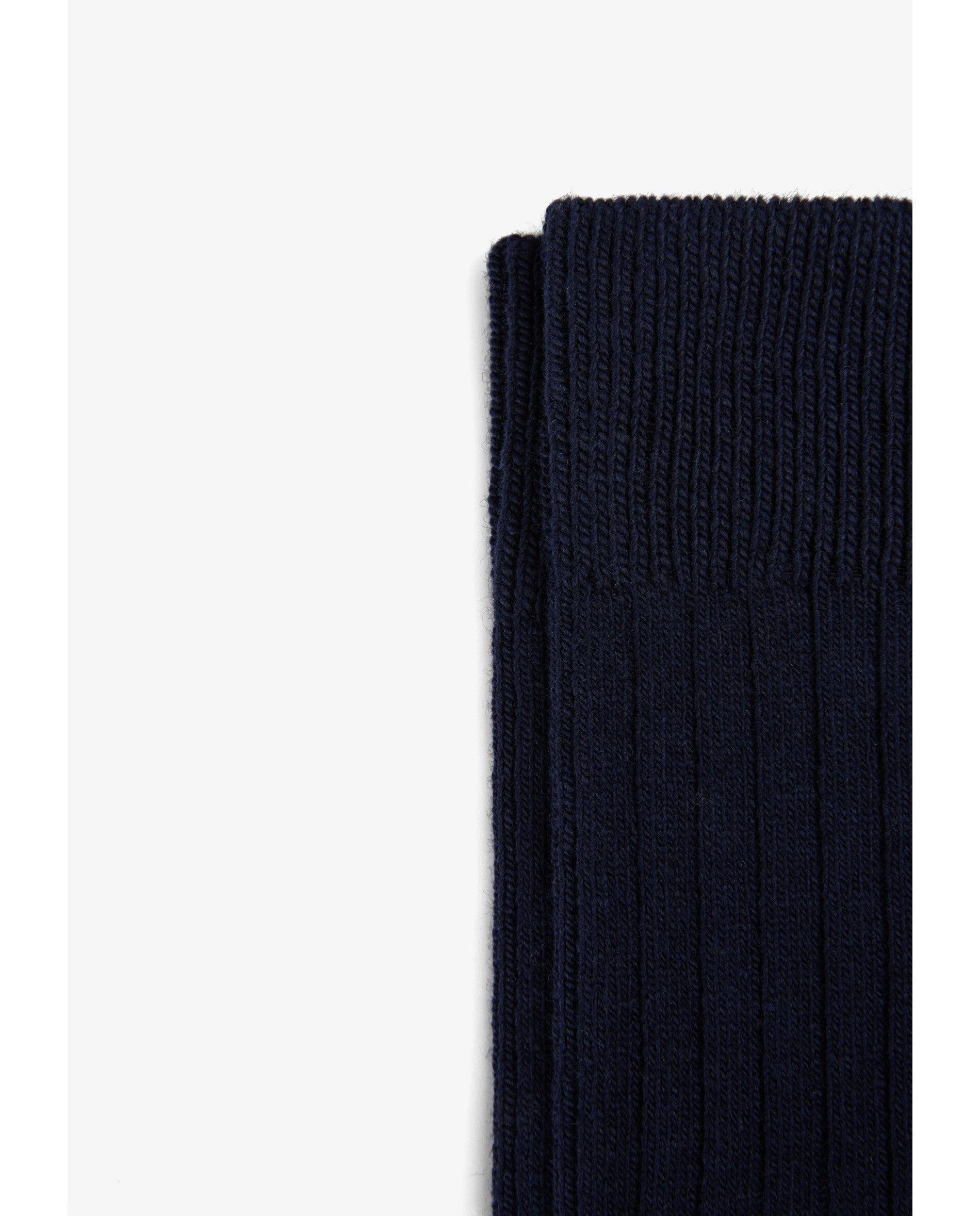 Calcetines de hombre de caña media en tejido acanalado - Scalpers - Navy Navy-2