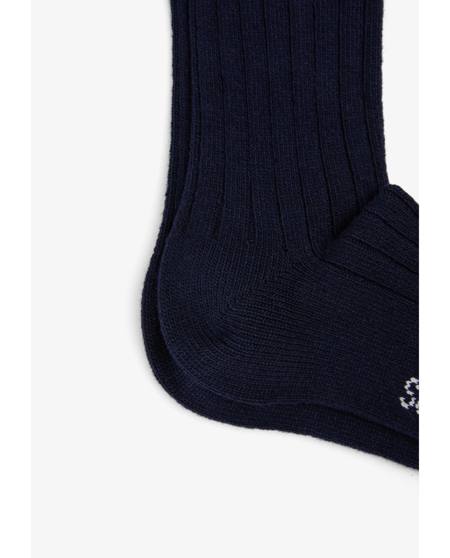 Calcetines de hombre de caña media en tejido acanalado - Scalpers - Navy Navy-3