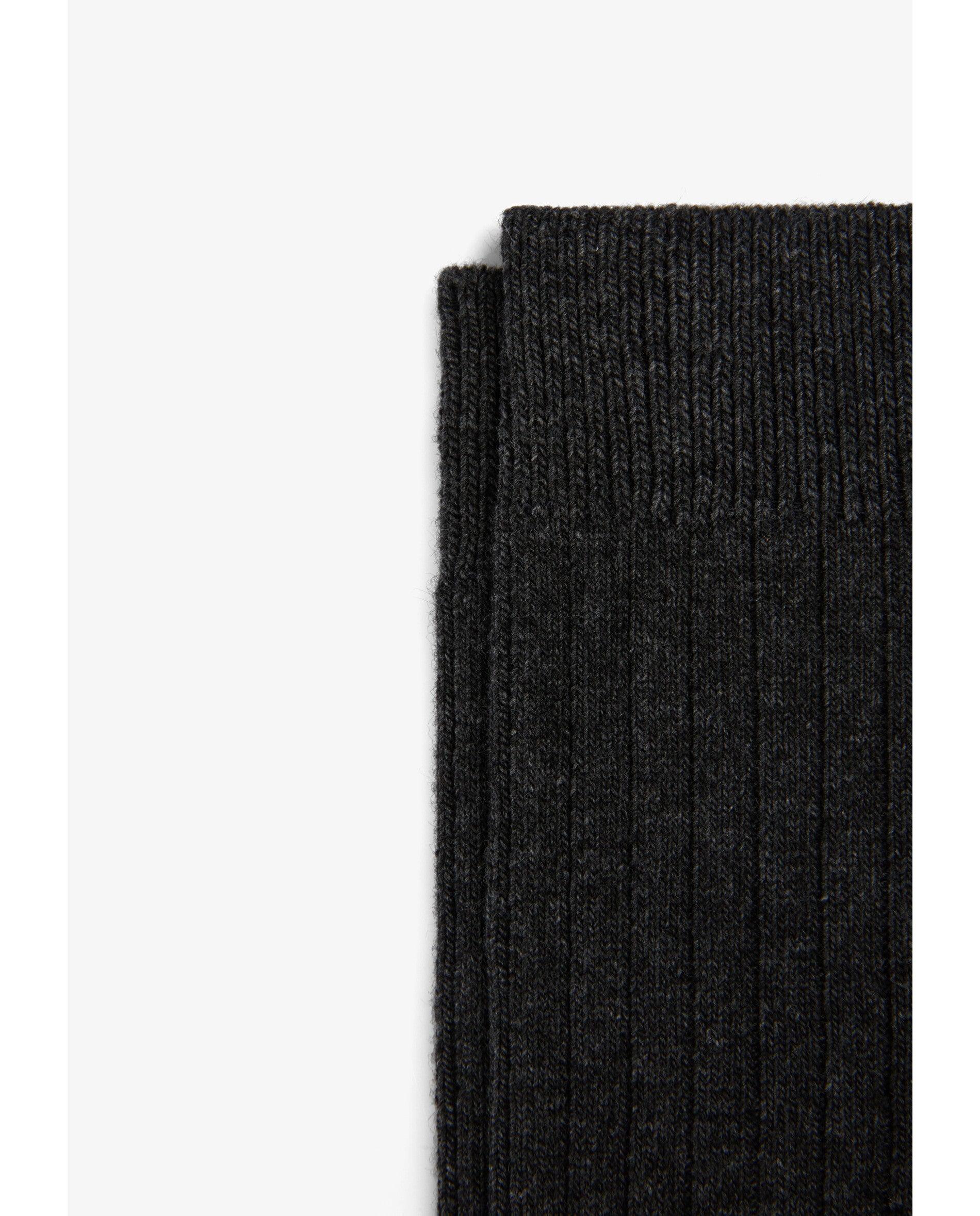 Calcetines de hombre de caña media en tejido acanalado - Scalpers - Gris oscuro Gris oscuro-2