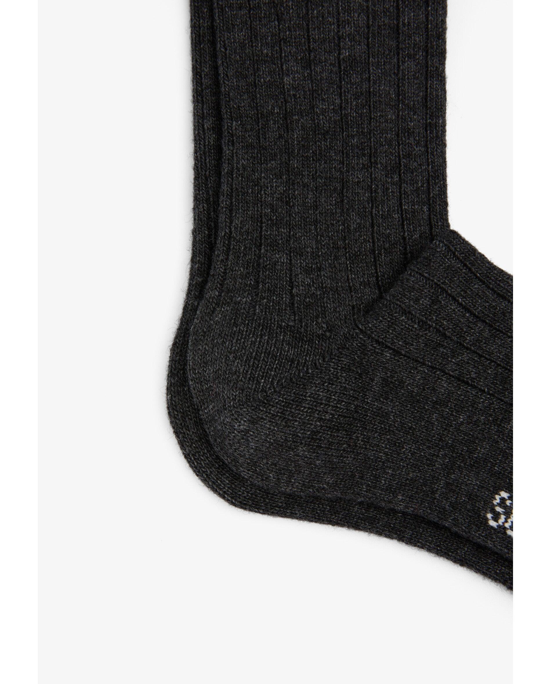 Calcetines de hombre de caña media en tejido acanalado - Scalpers - Gris oscuro Gris oscuro-3