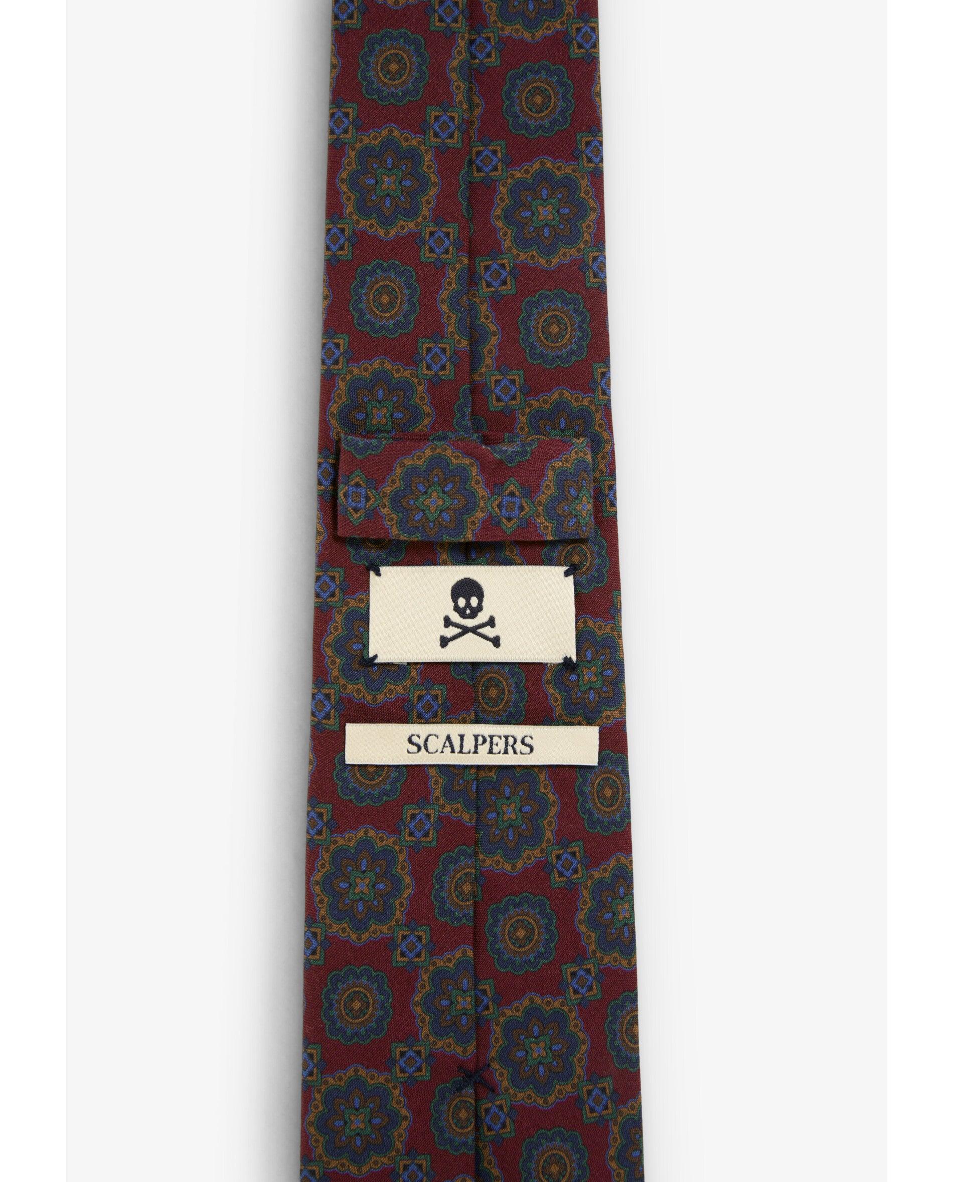 Imagen 3 de Pasadores de corbata confeccionados en 100% seda con estampado. - Scalpers - Burdeos Burdeos