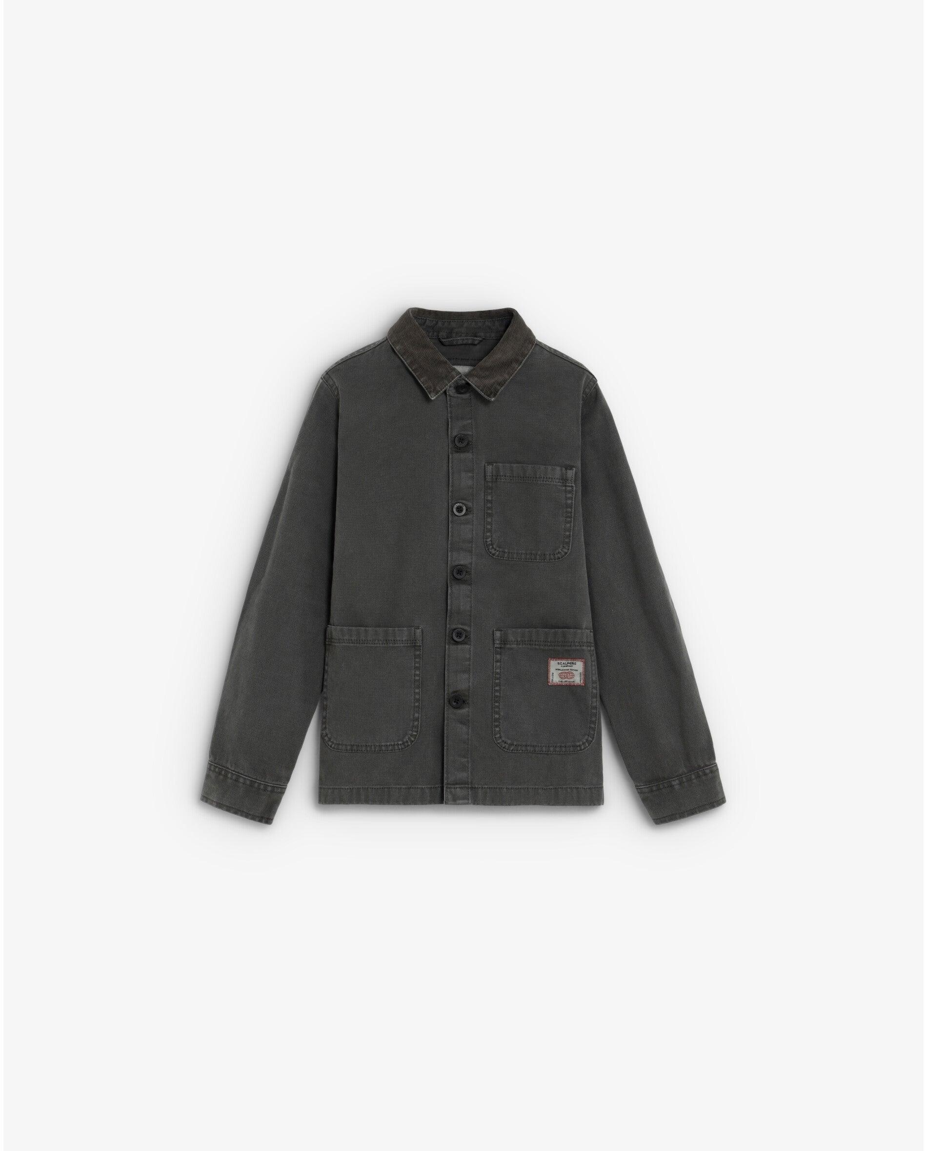 Chaqueta de niño ligera con cuello camisero y bolsillo en el pecho - Scalpers - Antracita Antracita-6