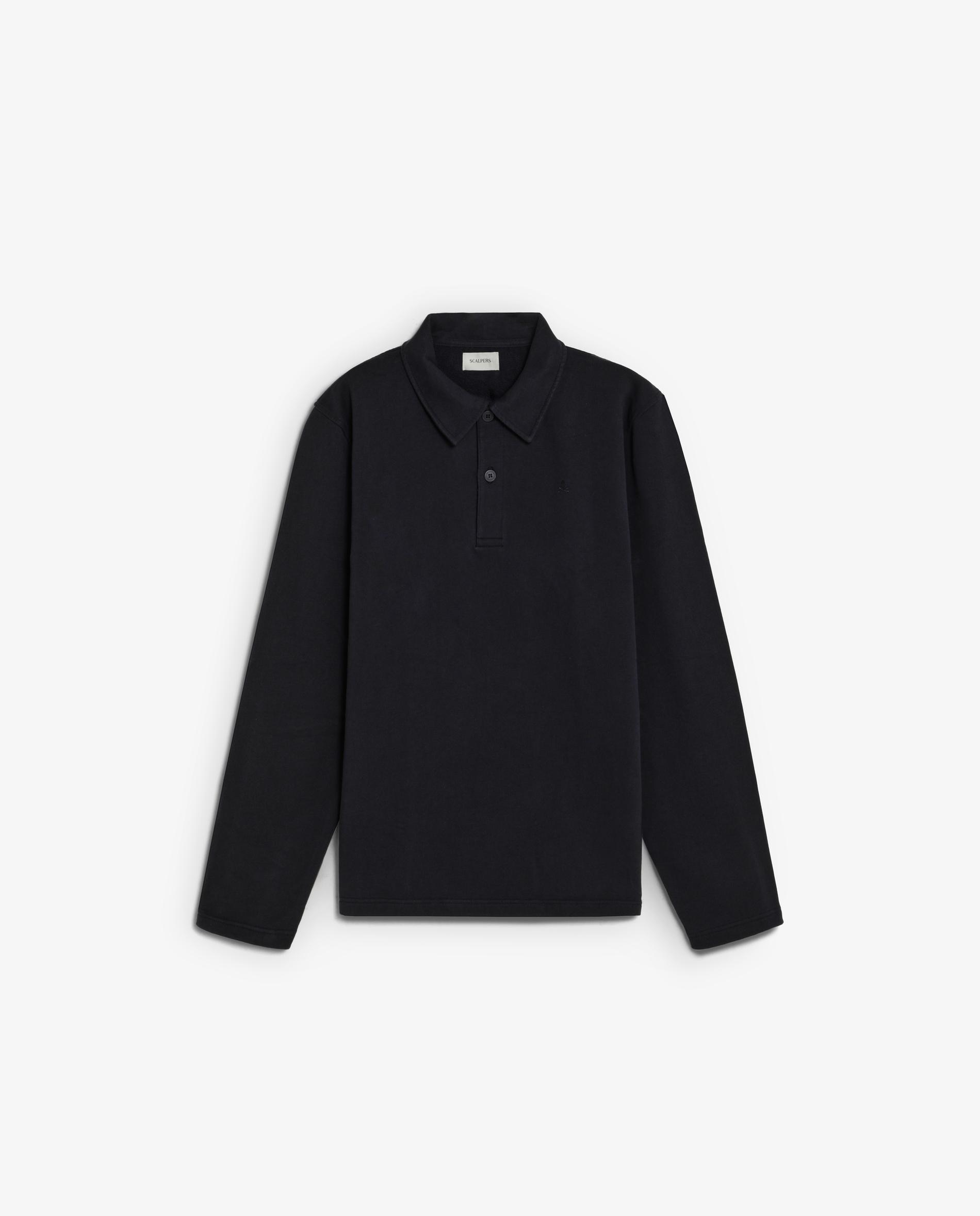 Sudadera de hombre regular fit con cuello polo - Scalpers - Azul marino Azul marino-1
