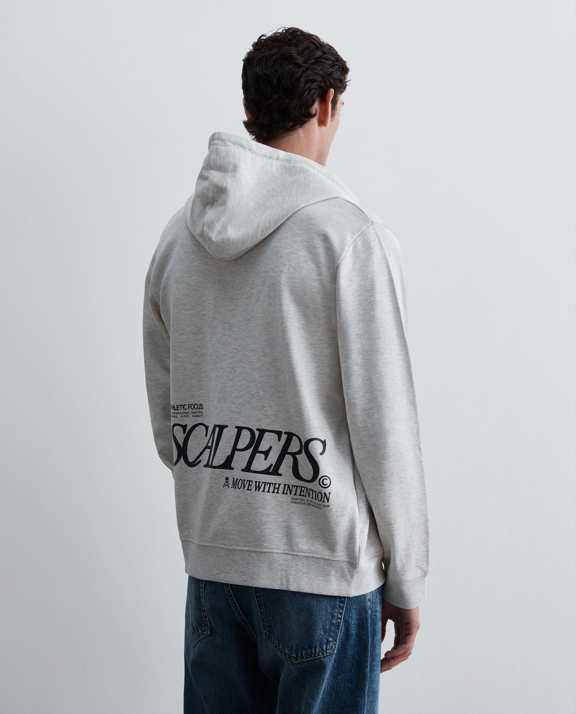 Sudadera con capucha de hombre con cierre de cremallera - Scalpers - Gris claro Gris claro-3