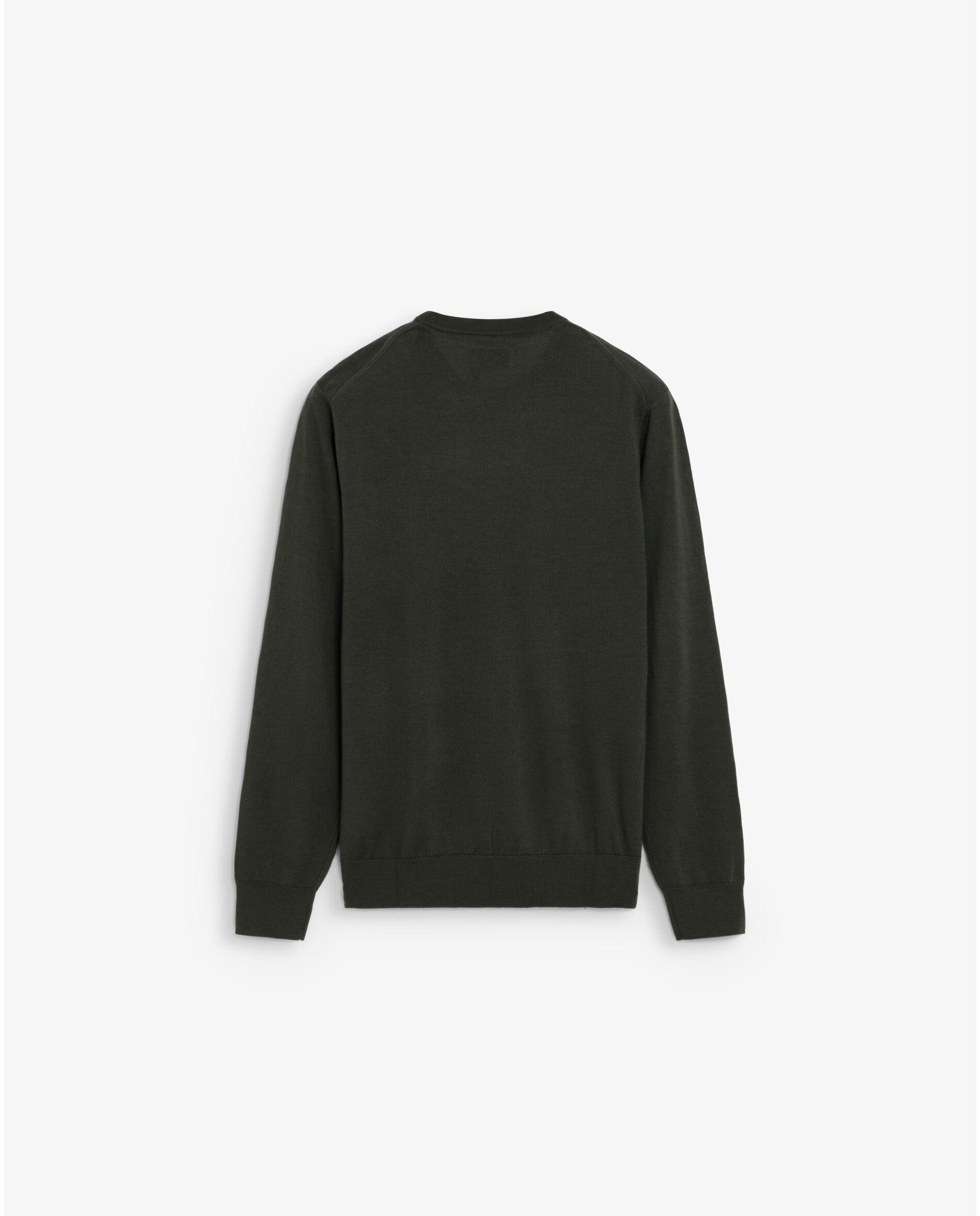 Jersey de hombre de lana merino con cuello redondo - Scalpers - Verde oscuro Verde oscuro-2