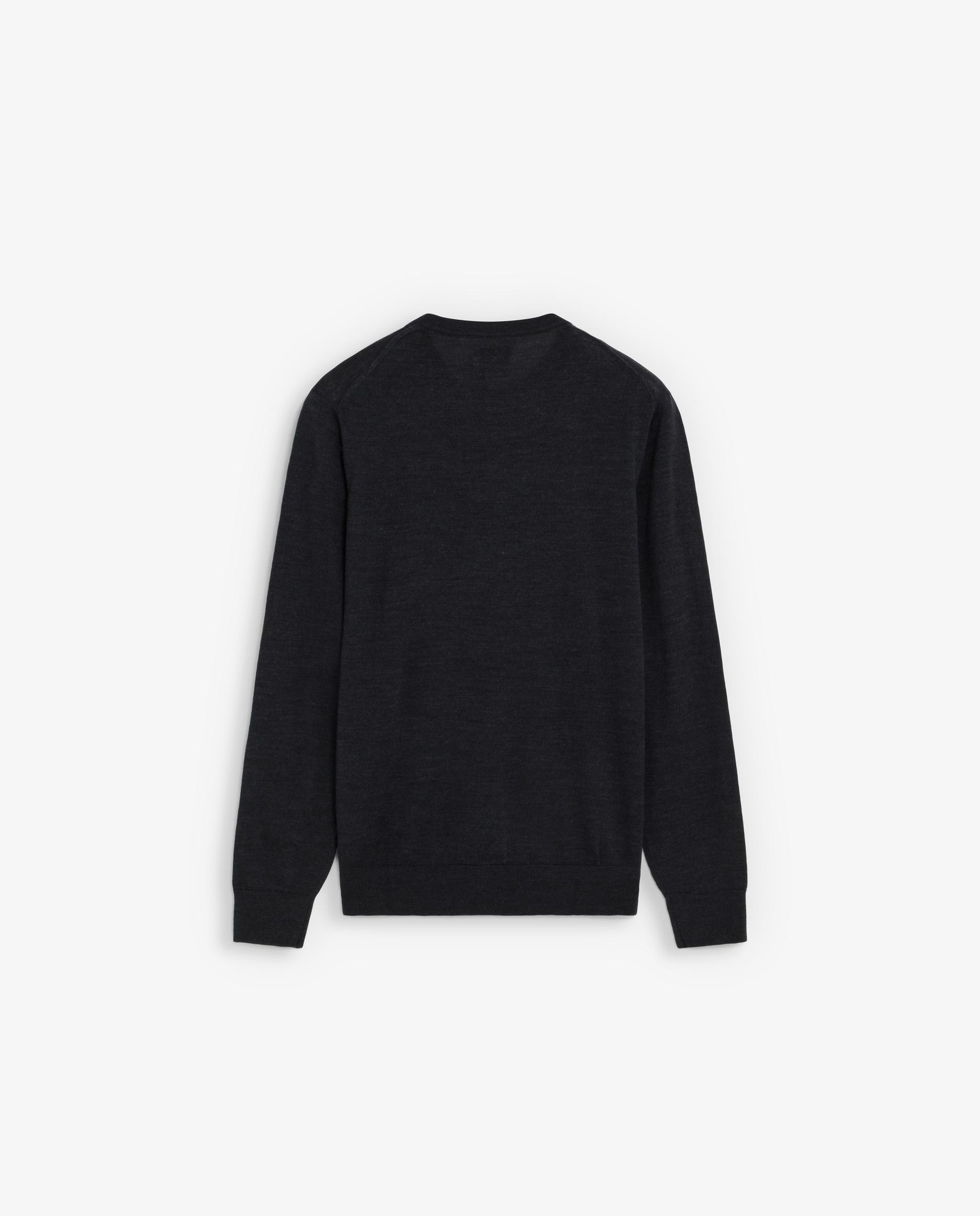 Jersey de hombre de lana merino con cuello redondo - Scalpers - Azul antracita Azul antracita-2
