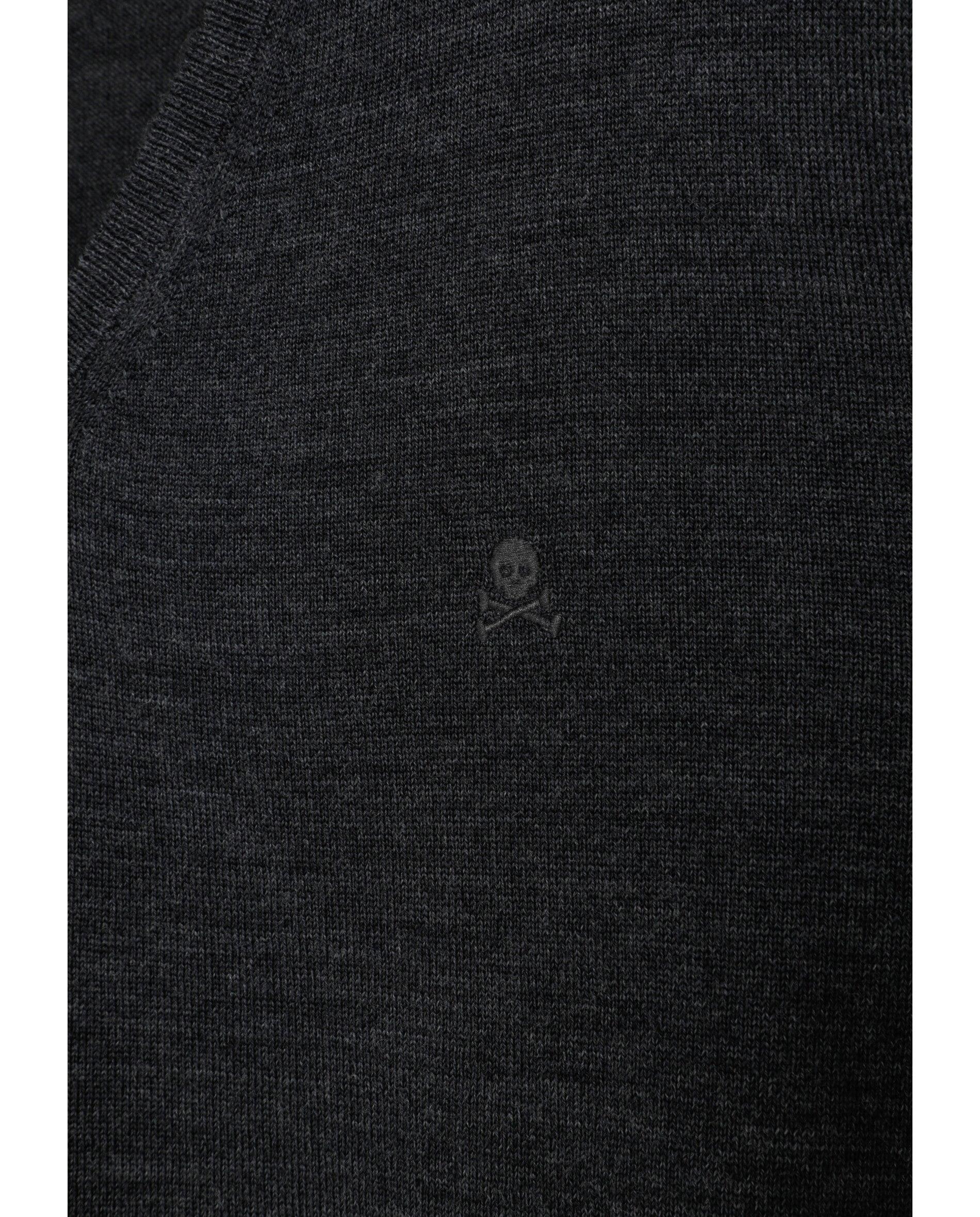 Jersey de hombre de lana merino con cuello de pico - Scalpers - Gris oscuro Gris oscuro-2