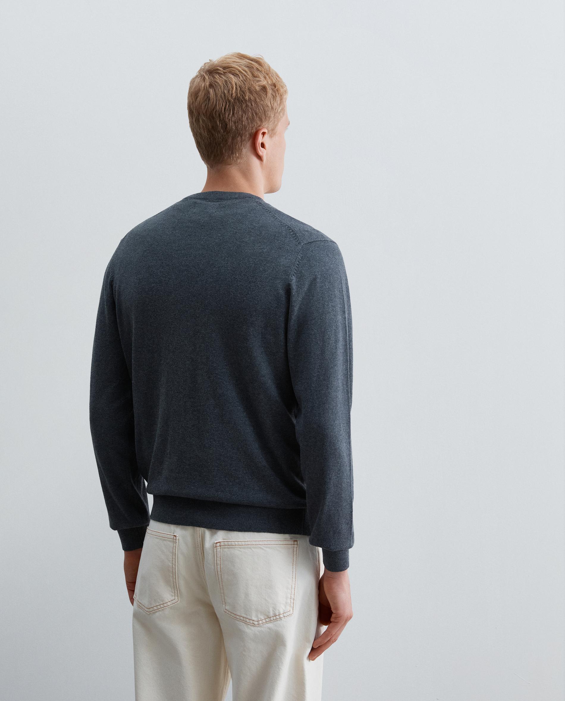 Jersey de hombre de cuello en pico con acabados acanalados - Scalpers - Gris Gris-2